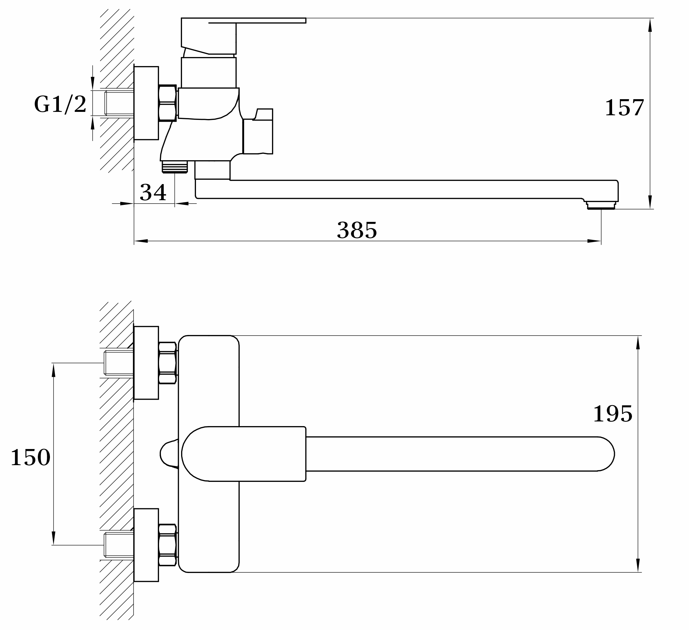 21041-F Смеситель одно. для ванны "GANZER"  (6/1шт) Л/К