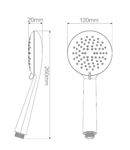 3019-2 Лейка для душа ХРОМ 12*25см (3-функций) HANSEN (50/1шт)