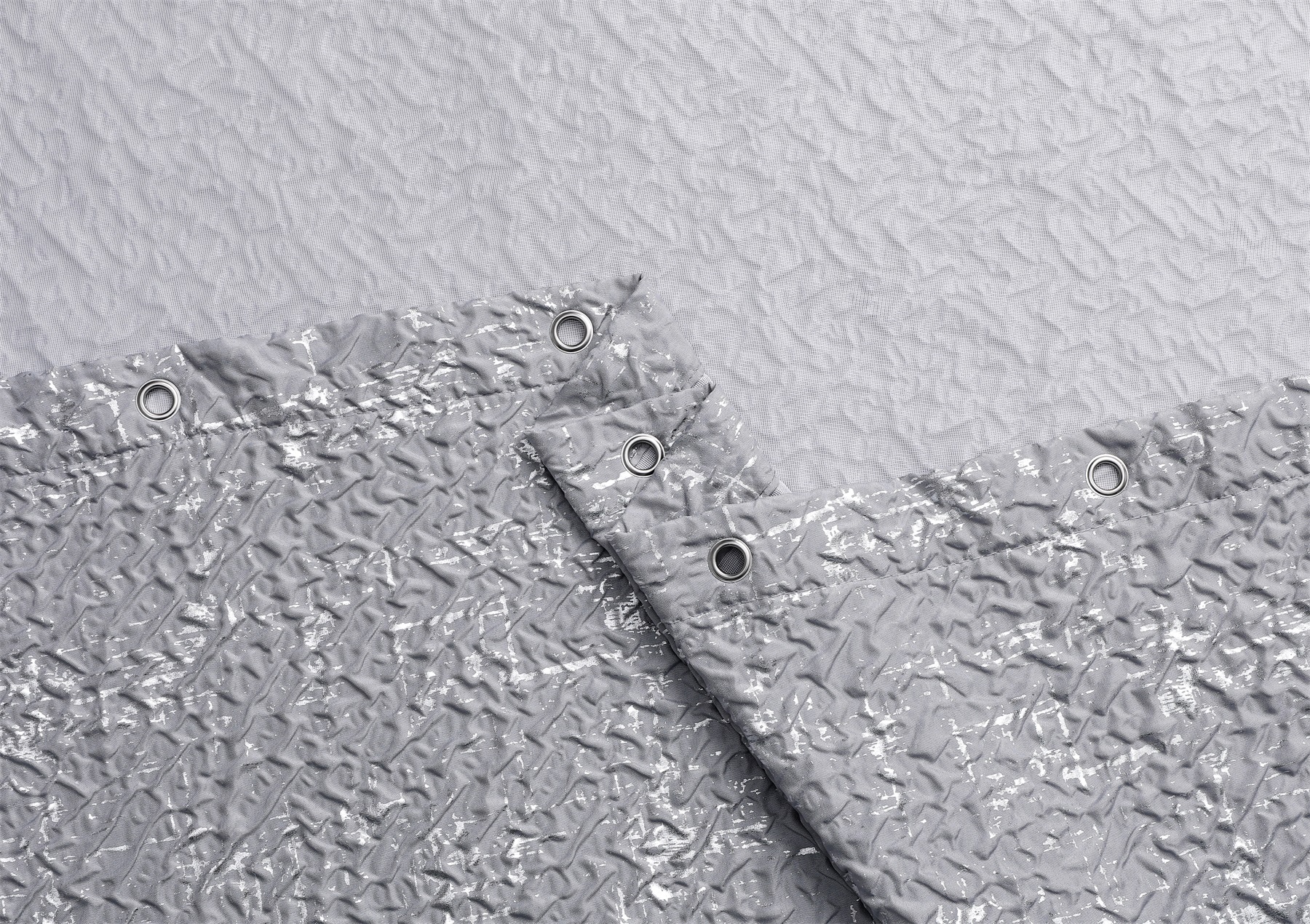 Штора для ванной комнаты (ДВУХСЛОЙНАЯ) 180*200 (серый) GANZER  (20/1шт)