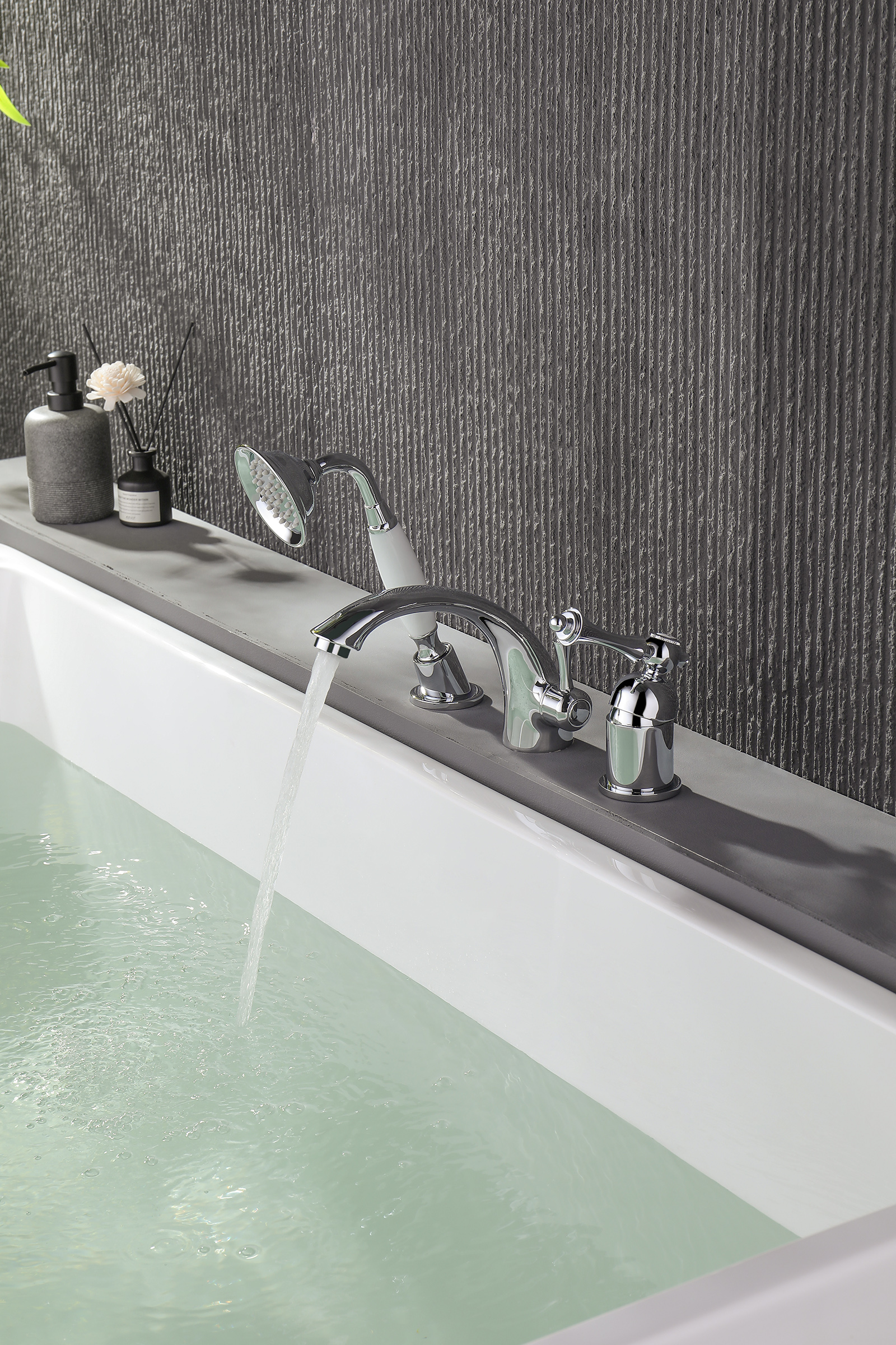 77133 Смеситель на борт ванны (3-отв,ХРОМ)  GANZER (8/1шт)