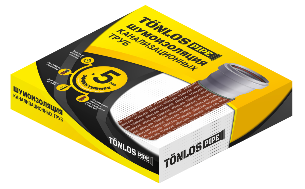 Комплект для шумоизоляции канализационных труб TONLOS PIPE