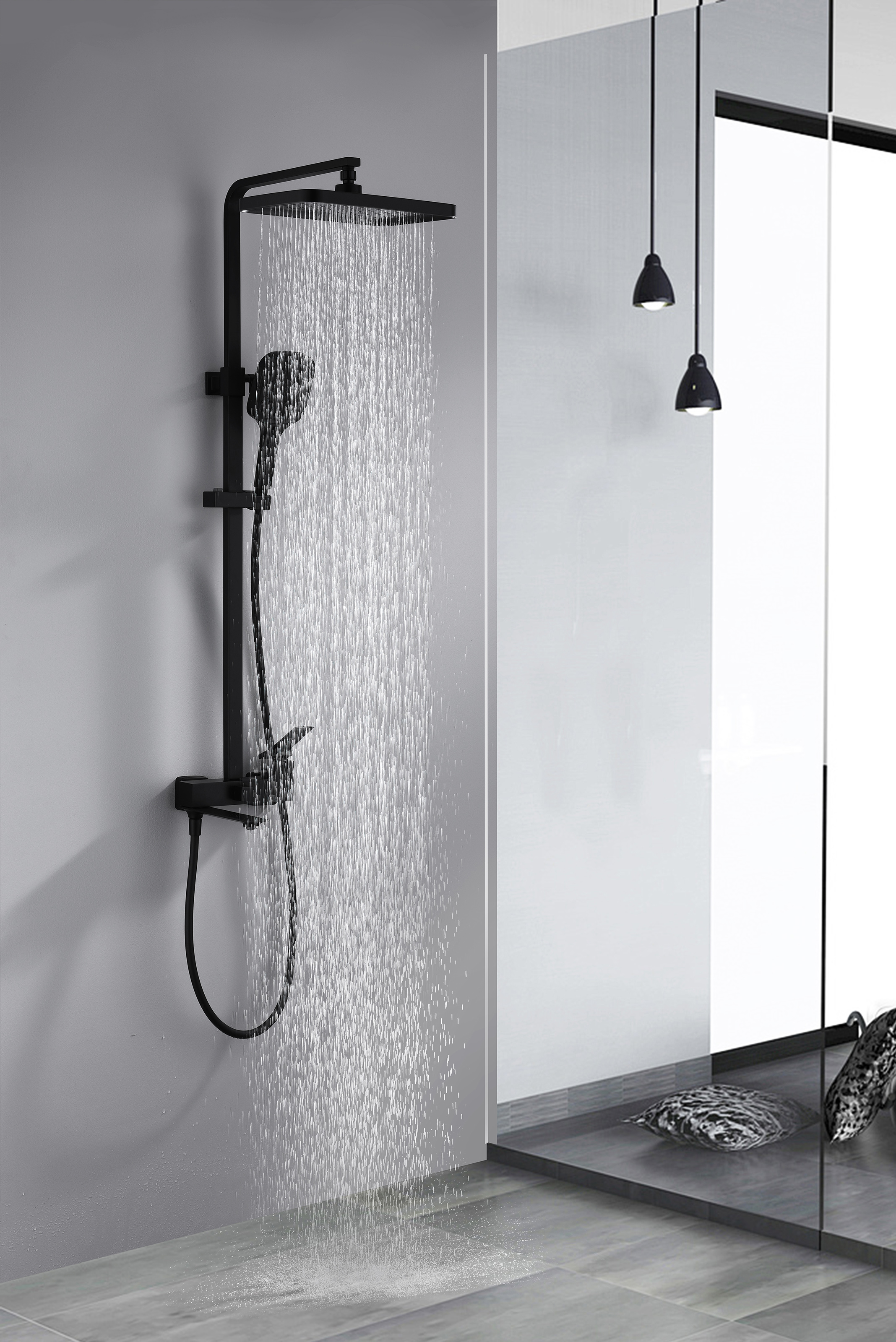 05162-C Душевая система (ЧЕРНЫЙ) GANZER (5/1шт)