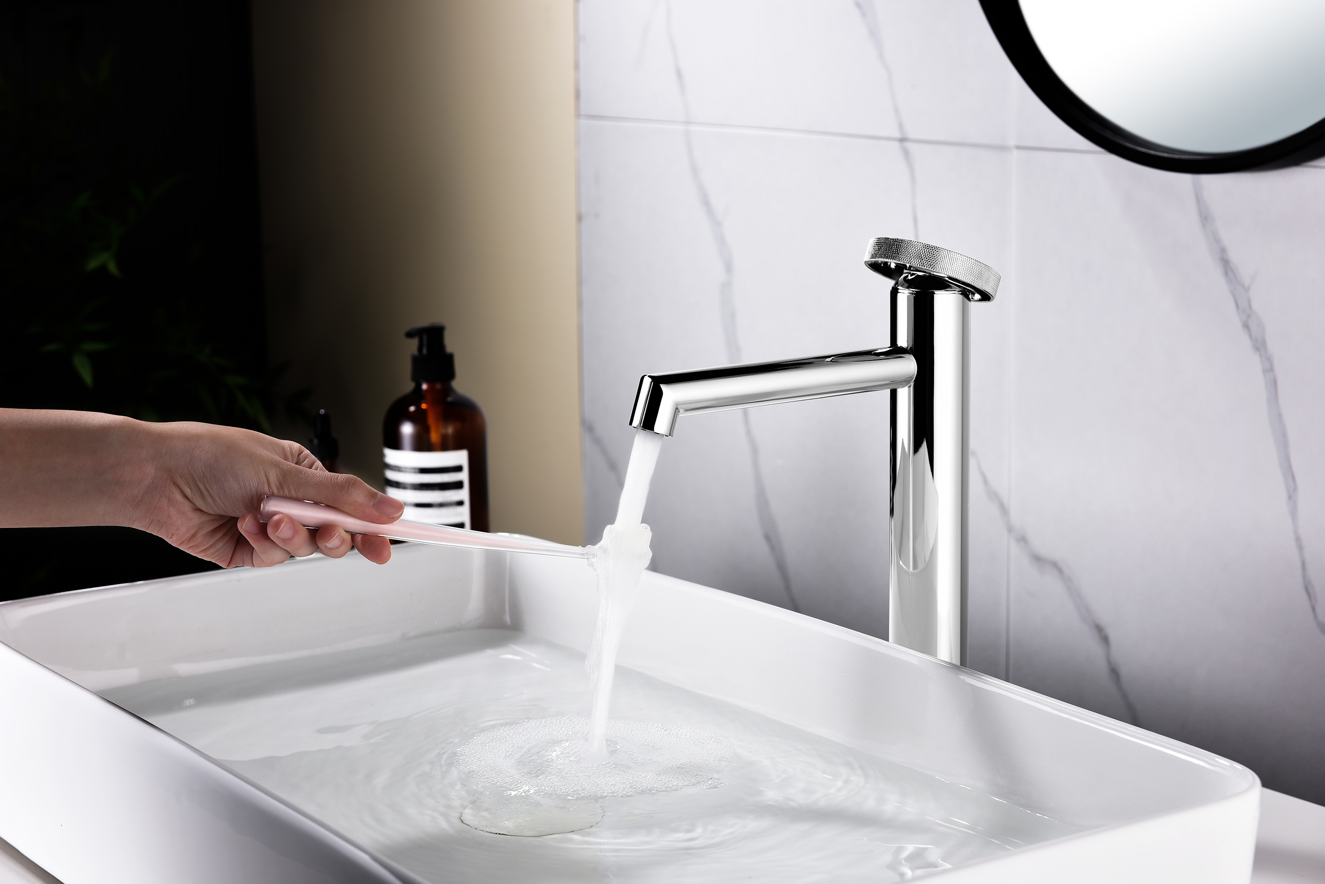 19112 Смеситель од. для раковины-чаши (ХРОМ) GANZER (10/1шт)