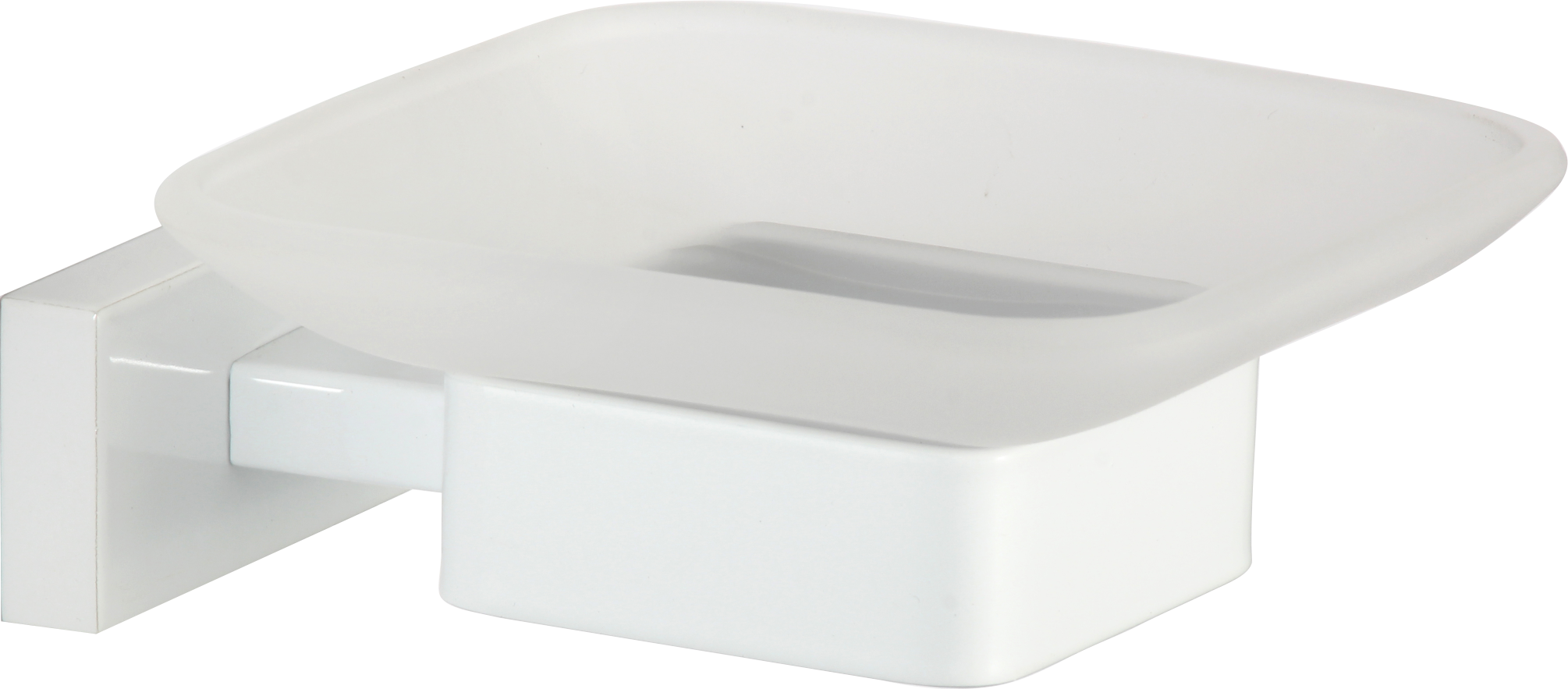 88020-F Мыльница стекло "настенный" (БЕЛЫЙ) GANZER (20/1шт)