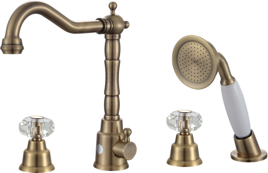 09034-D Смеситель на борт ванны (4-отв) "GANZER"  (6/1шт) Л/К