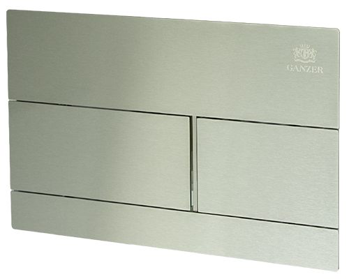 Кнопка НЕРЖ для инсталляции  с КВАД клав. (САТИН)  GANZER  (24/1шт)