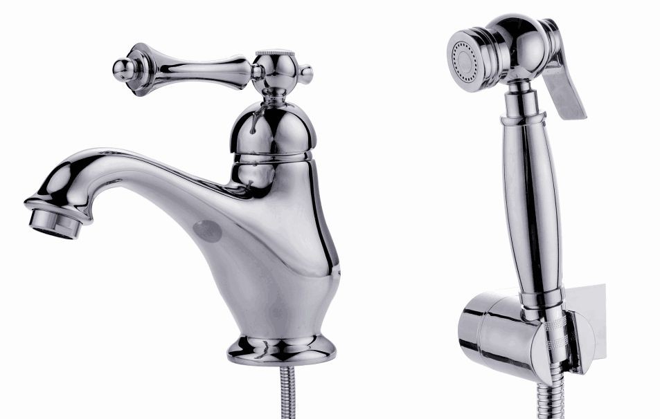 77051 Смеситель для умыв. с гиг. под. GANZER  (10/1шт)