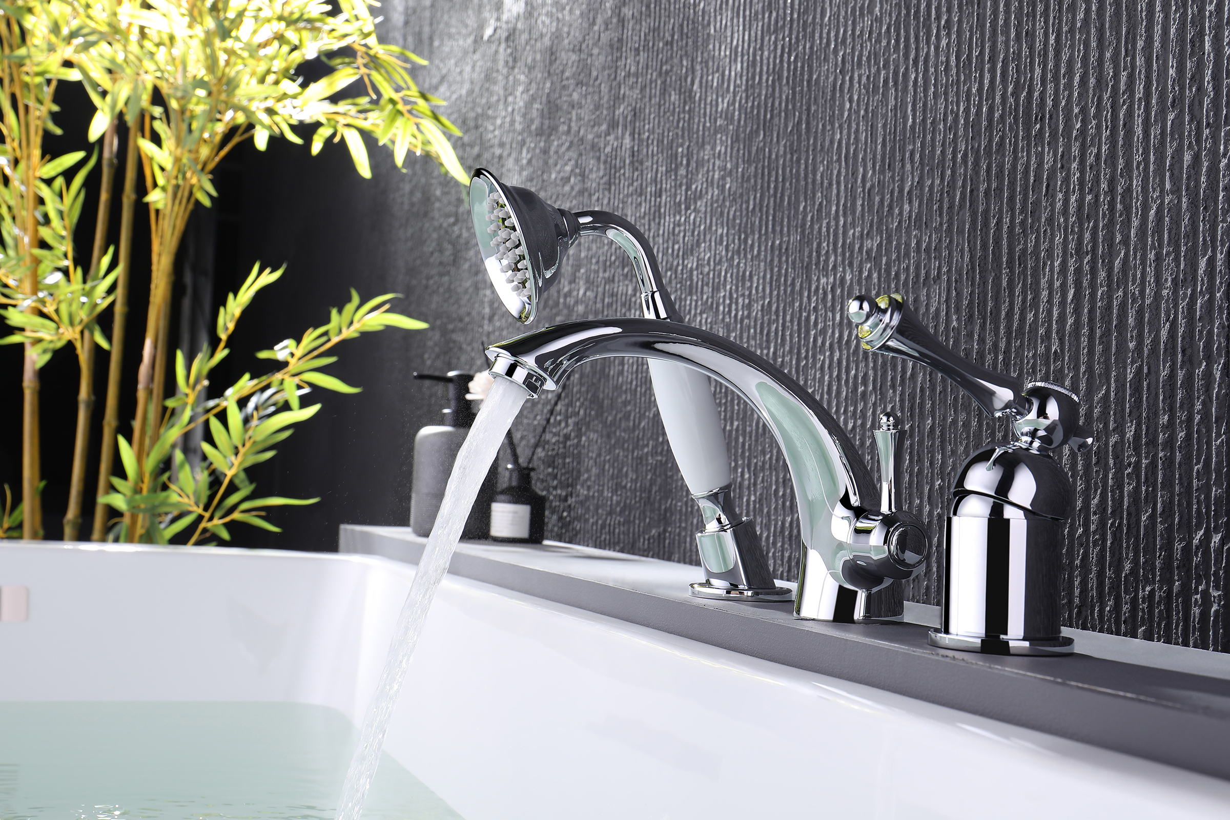 77133 Смеситель на борт ванны (3-отв,ХРОМ)  GANZER (8/1шт)