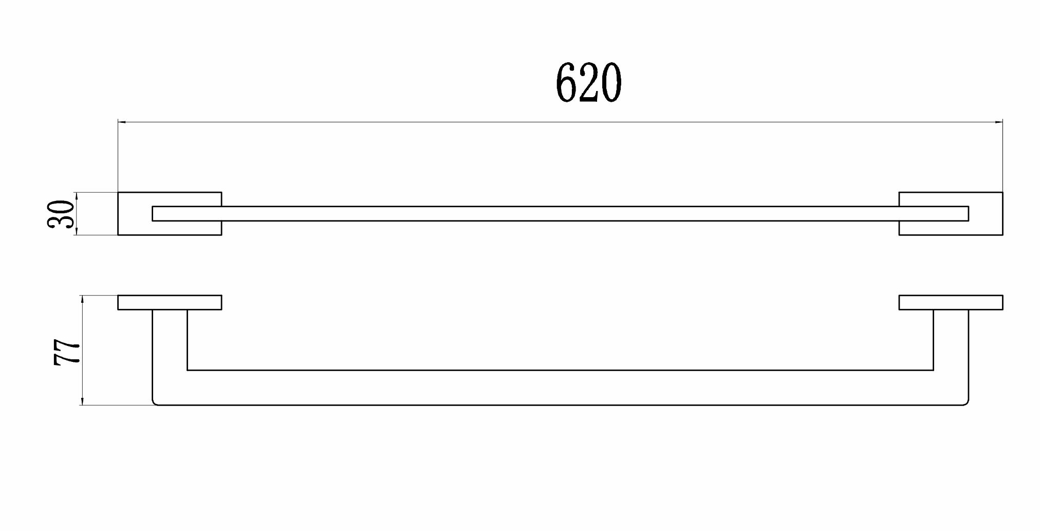 88070-S Держатель для полотенца 55 см. (Мат. Золото) GANZER (20/1шт)