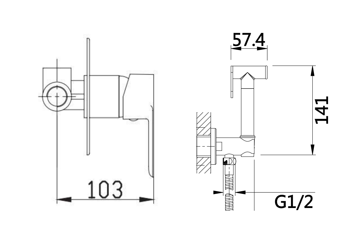 60018 Смеситель вст. для биде круглый (КОМПЛЕКТ) HANSEN (10/1шт)