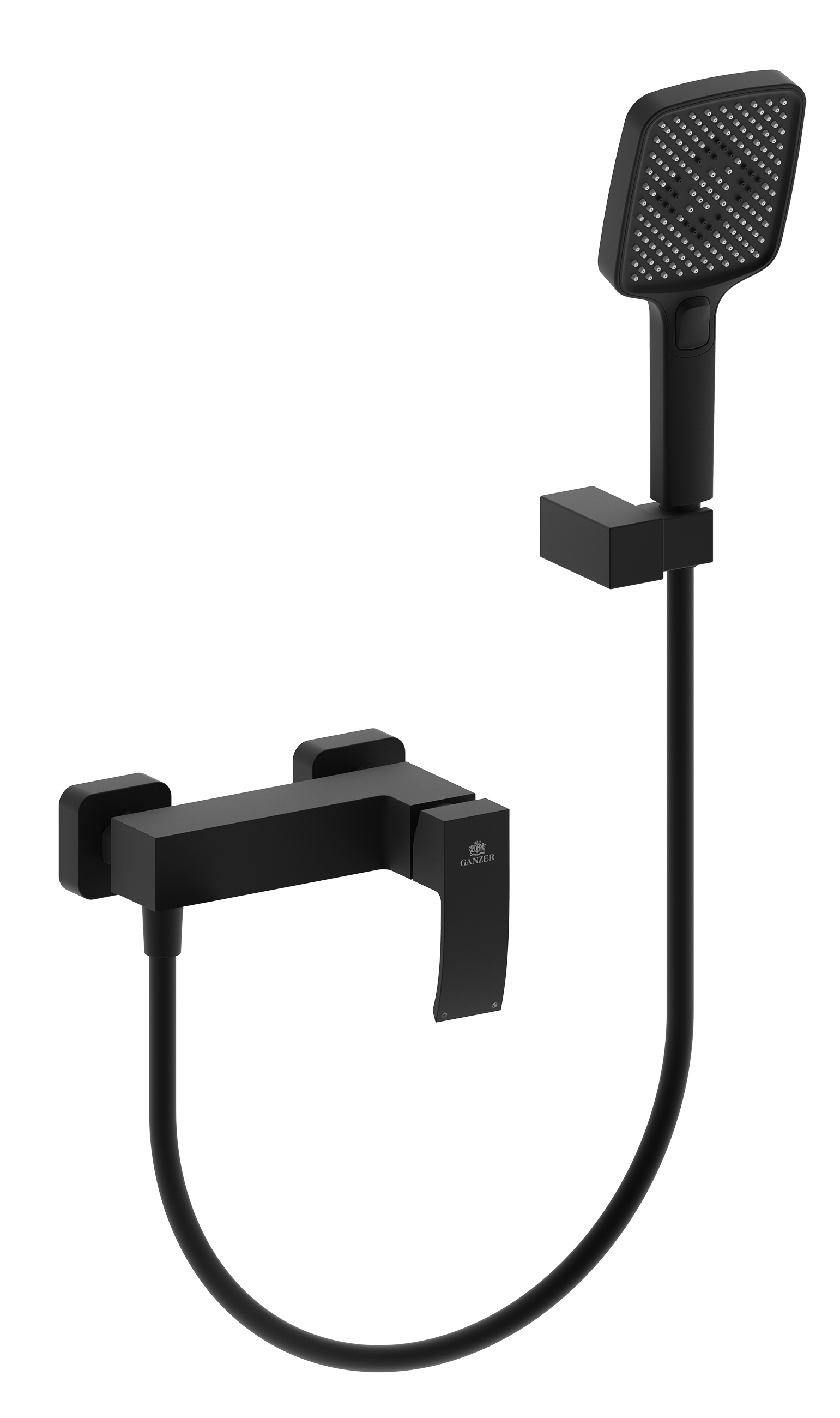 44052-C Смеситель для душа (ЧЕРНЫЙ) "GANZER"  (6/1шт) Л/К