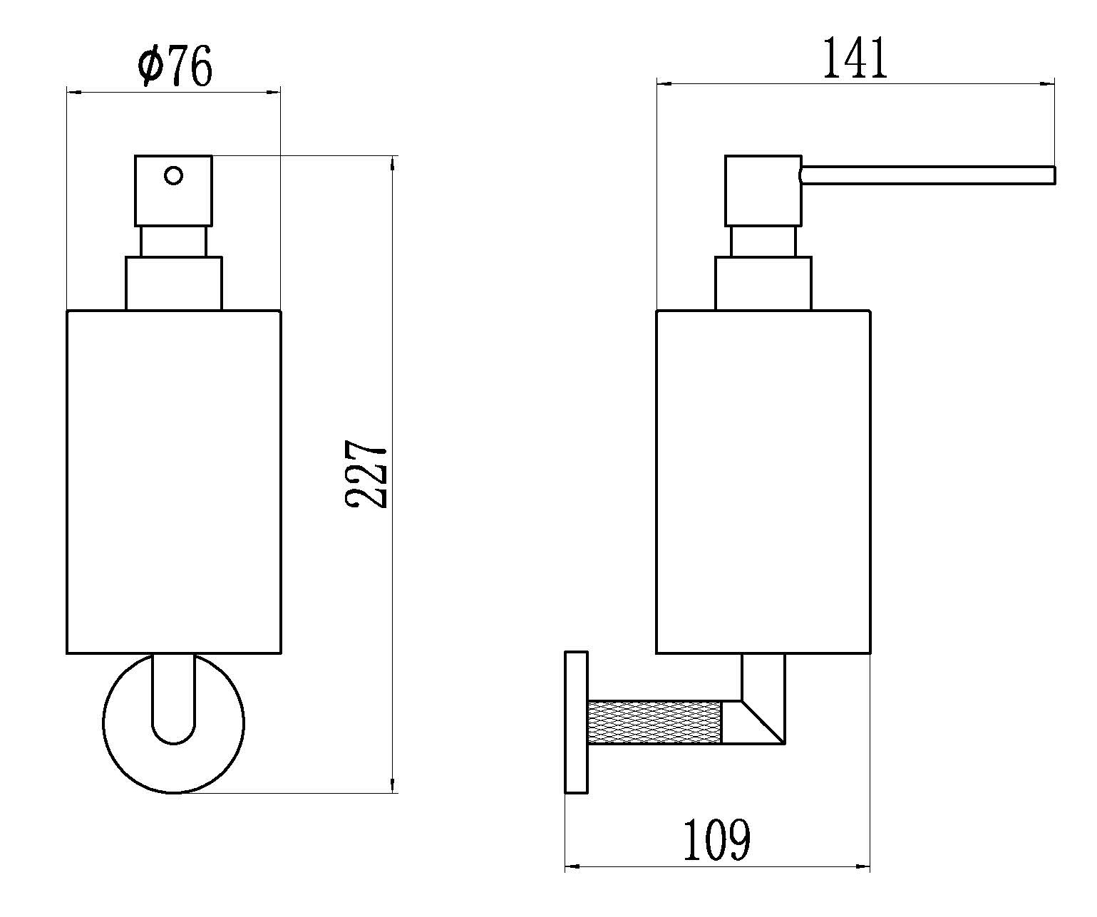 19527-S Дозатор кварил. для жидкого мыла  (Мат. Золото) GANZER  (10/1шт)
