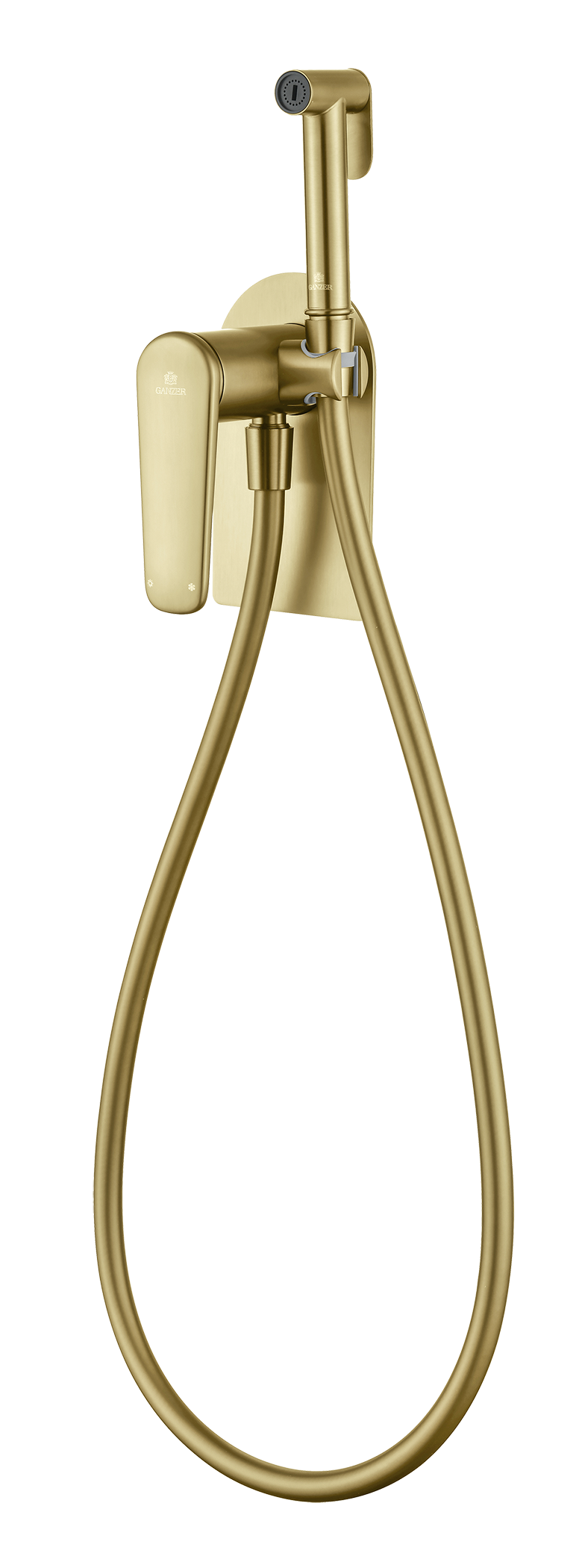 02157-S Смеситель встраиваемый с ГИГ. душем (Мат. Золото) GANZER (10/1шт)