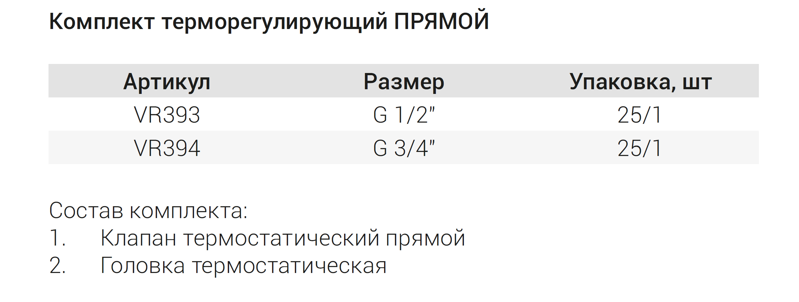Комплект терморегулирующий 1/2 (ПРЯМОЙ)  ViEiR (30/1шт)