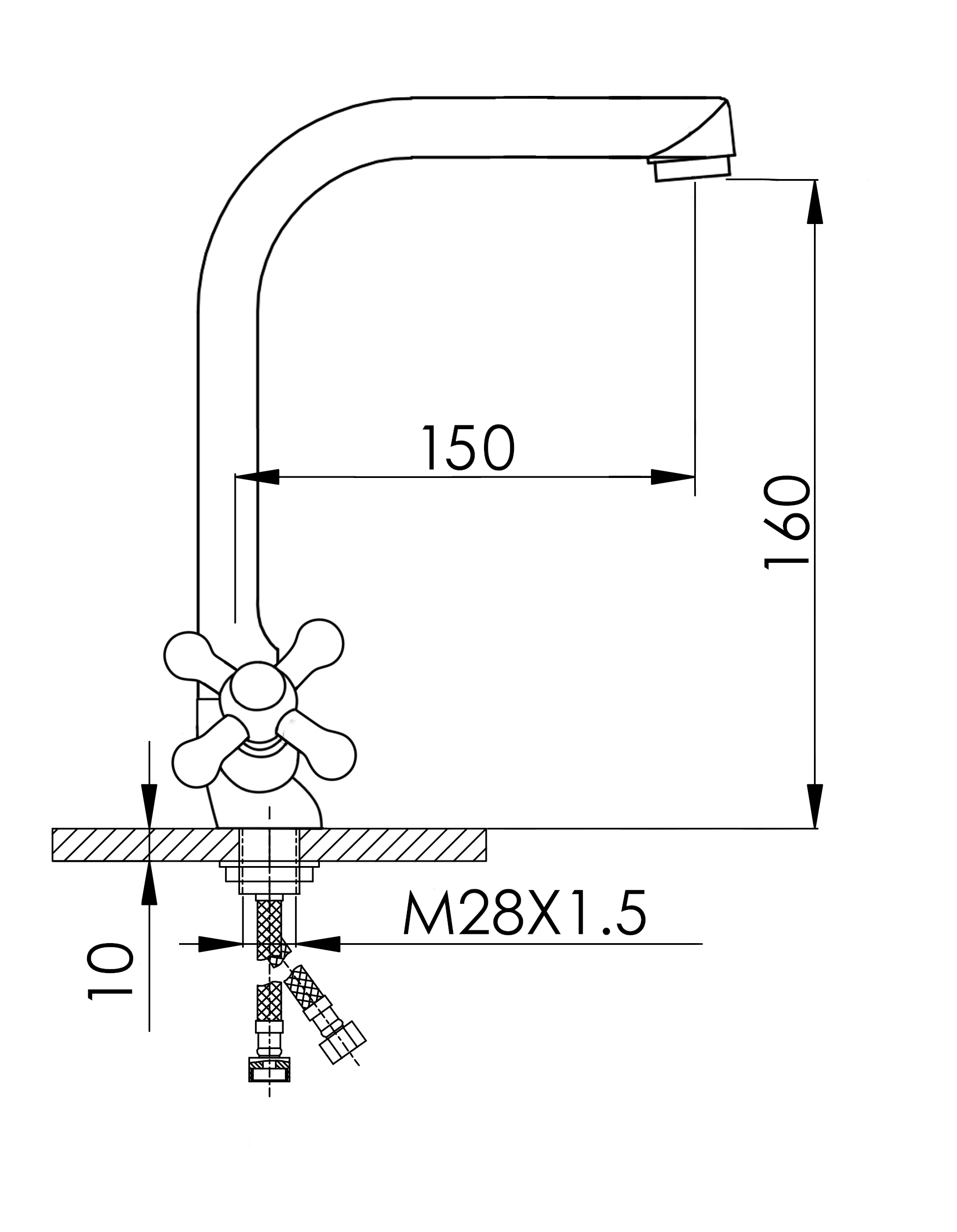 45050  Смеситель для умывальника (2 ручний) HANSEN  (10/1шт)