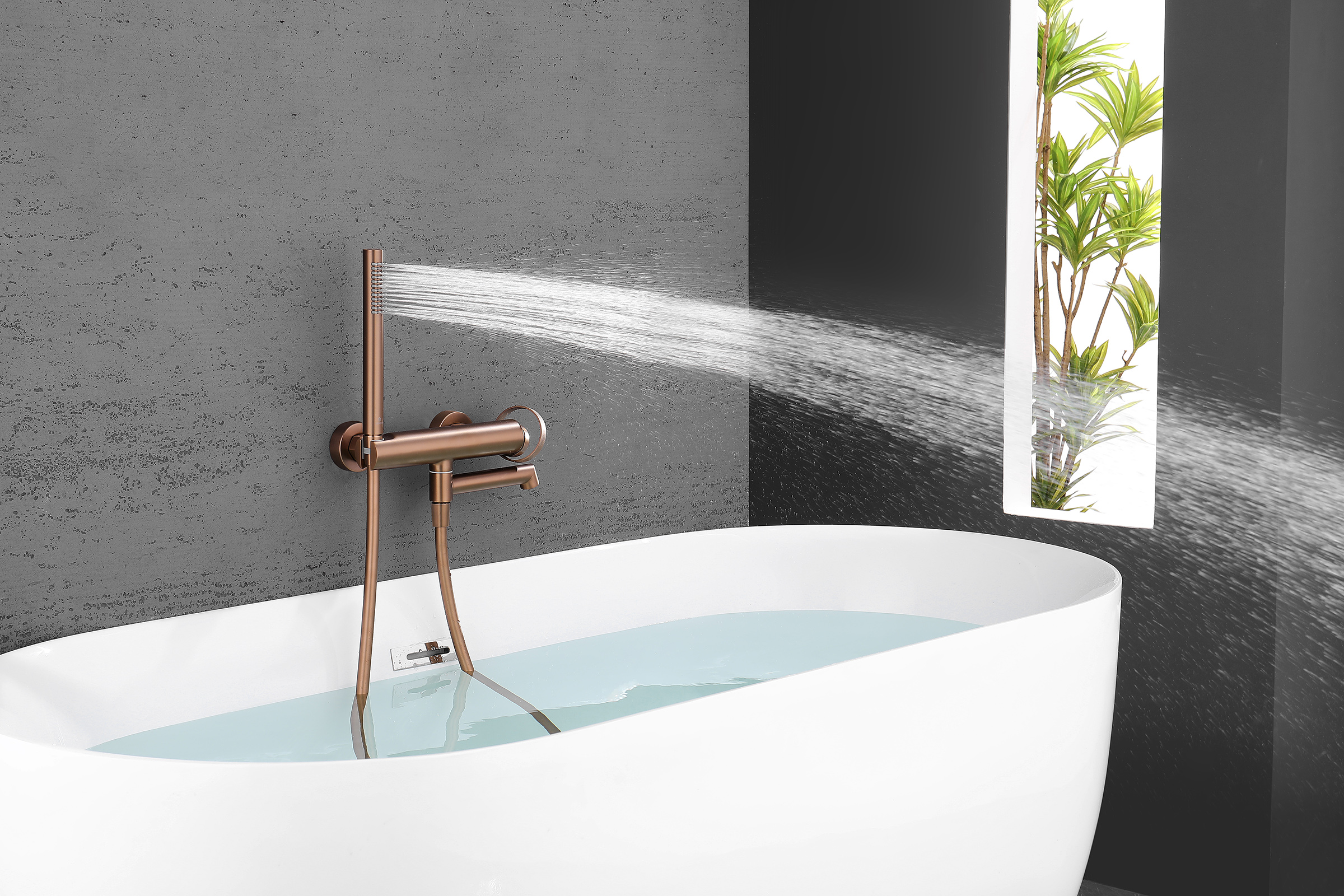 19132-R Смеситель од. для ванны кор. (Роз. Золото)  GANZER  (8/1шт)