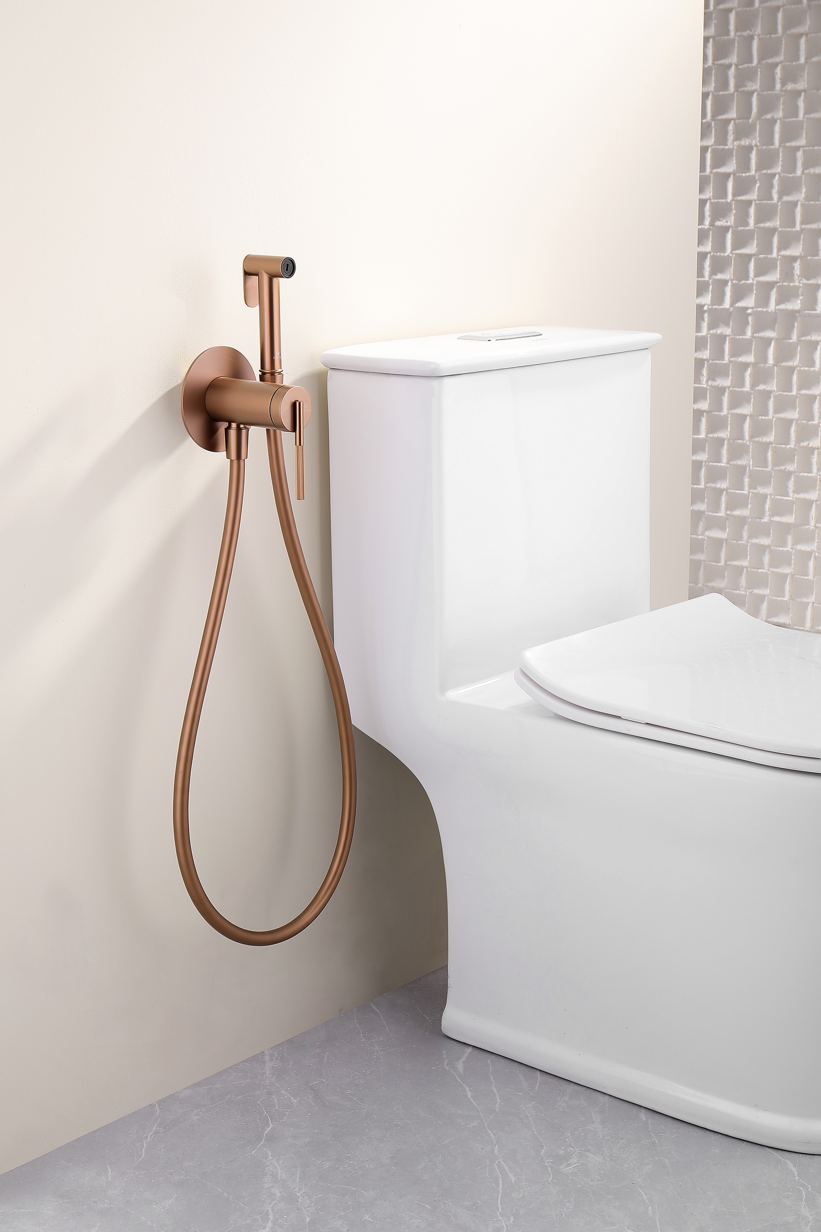 19157-R Смеситель встраиваемый с ГИГ. душем (Роз. Золото) GANZER (10/1шт)