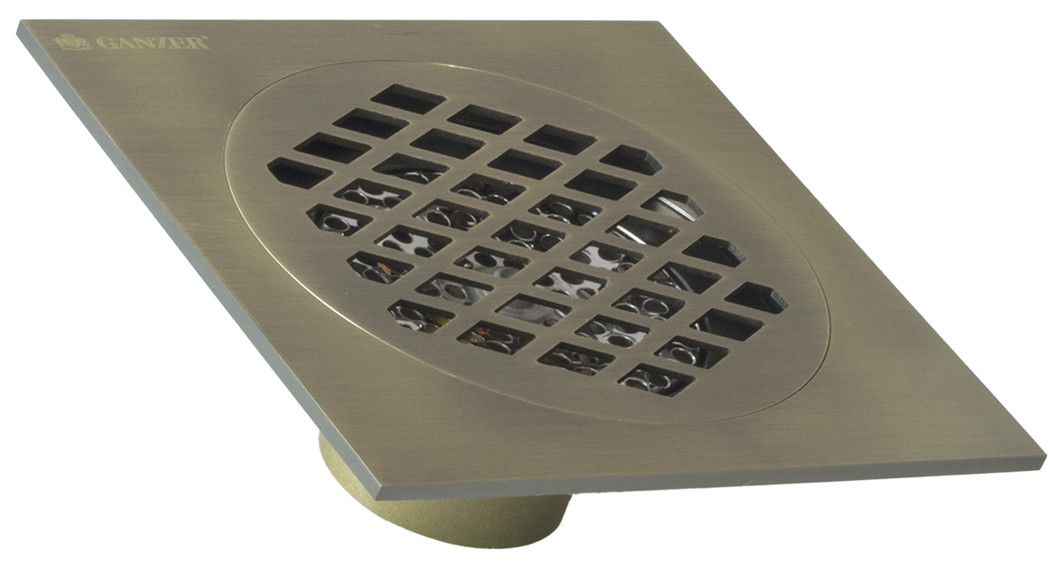 Трап прямой 15 х 15  (БРОНЗА)  GANZER  (24/1шт)