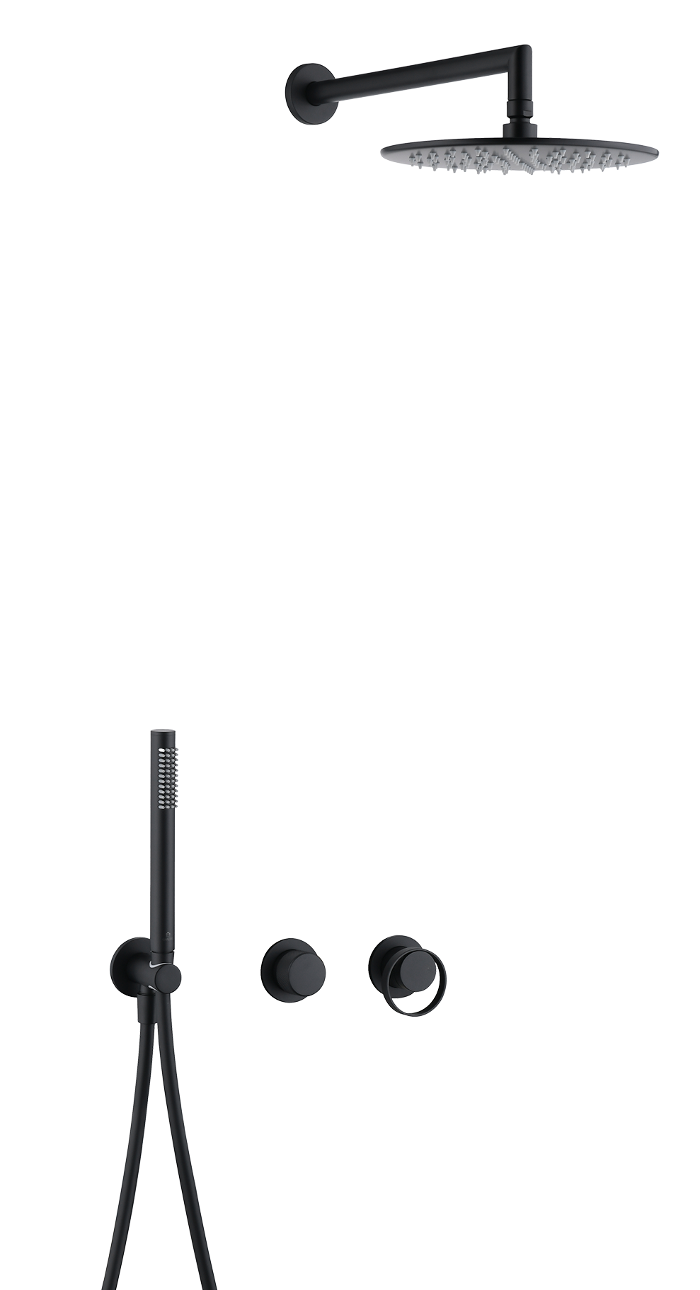 19164-C Встроенный смес для душа с 2-функ. (ЧЕРНЫЙ) GANZER  (6/1шт)