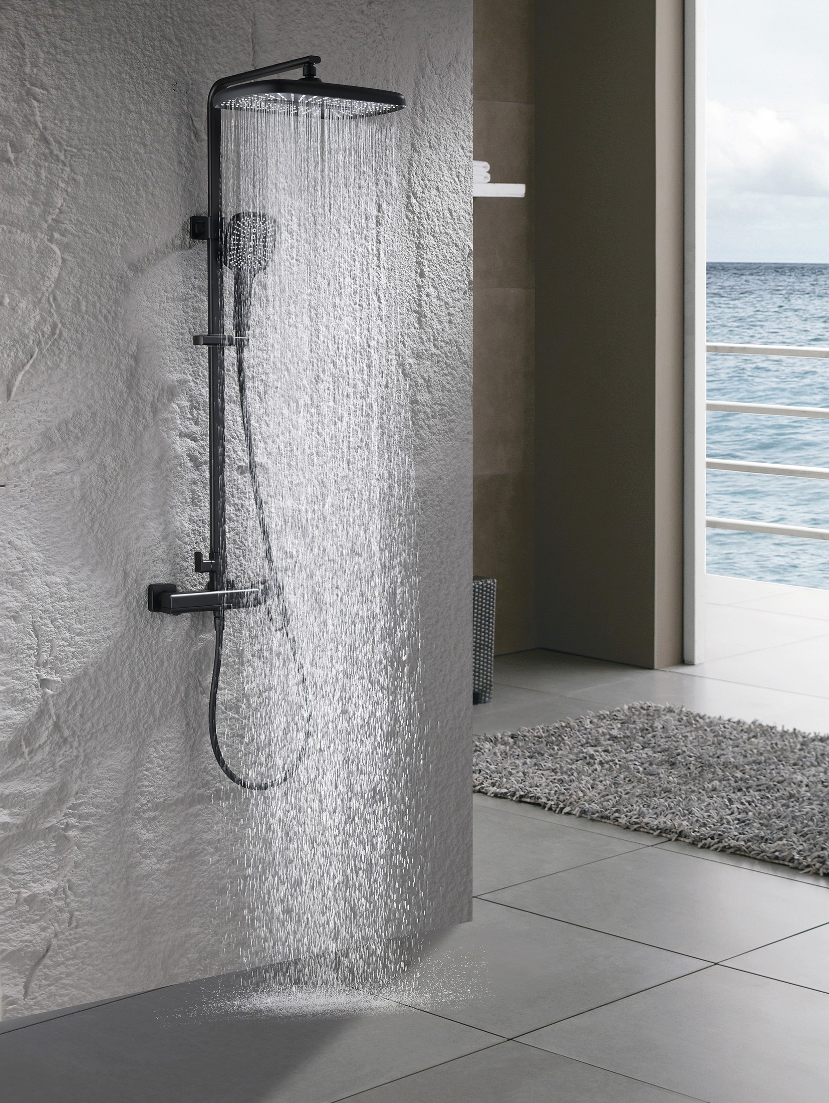 12163-C Душевая система (ЧЕРНЫЙ) GANZER (5/1шт)