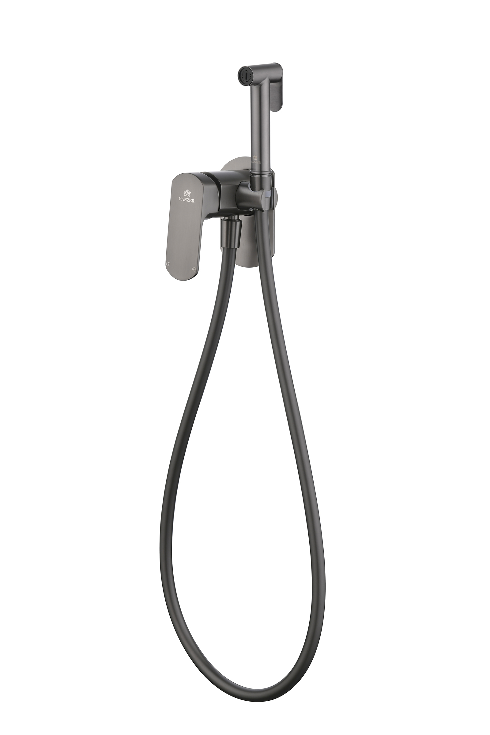 06157-Q Смеситель встраиваемый с ГИГ. душем (ГРАФИТ) GANZER (10/1шт)