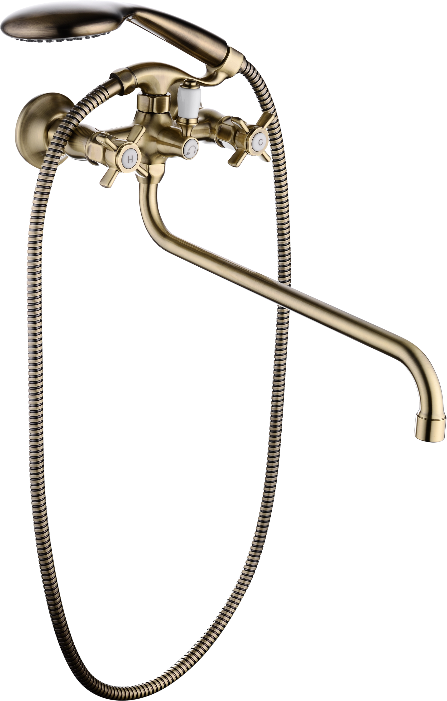 15041-D Смеситель двухвент для ванны (БРОНЗ) GANZER