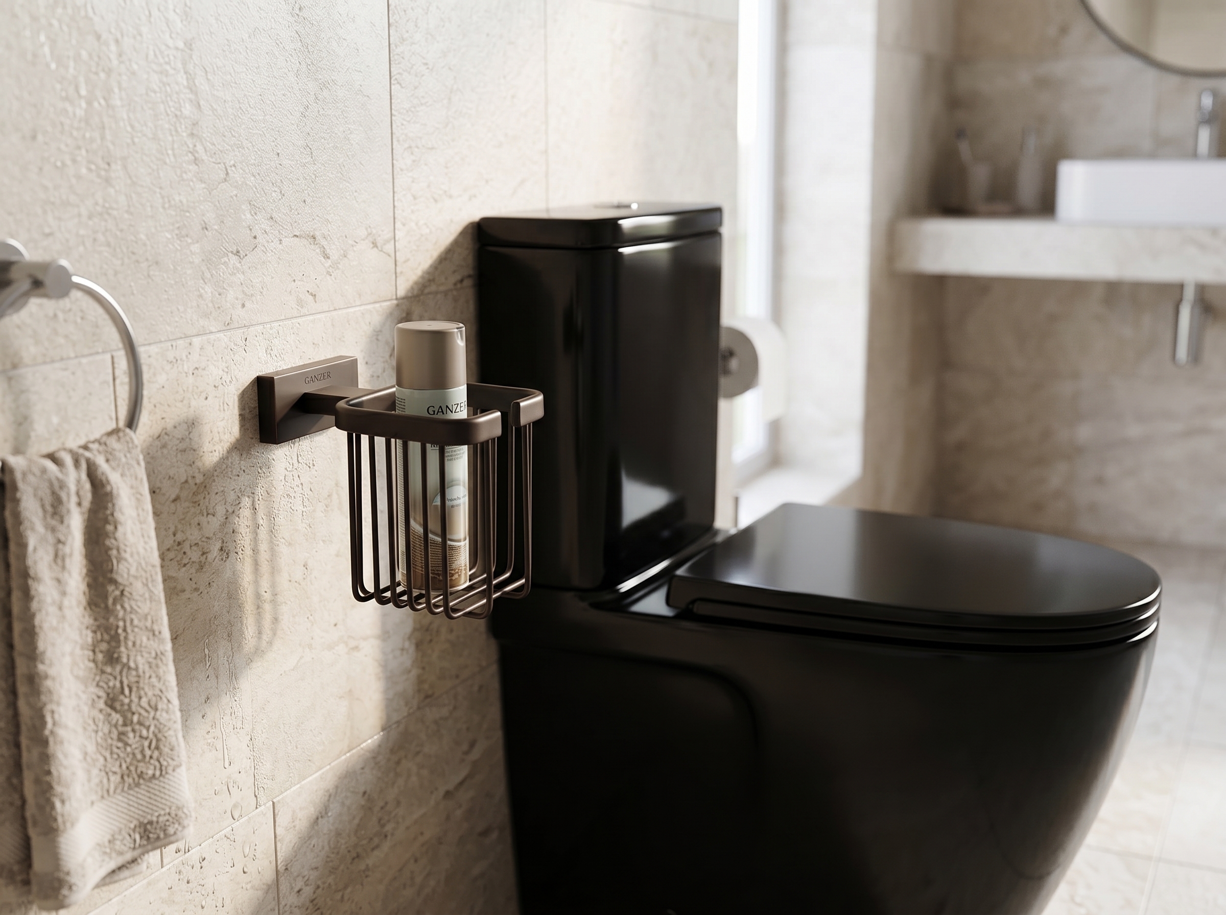 88038-C Держатель для освежителя (ЧЕРНЫЙ) GANZER (20/1шт)