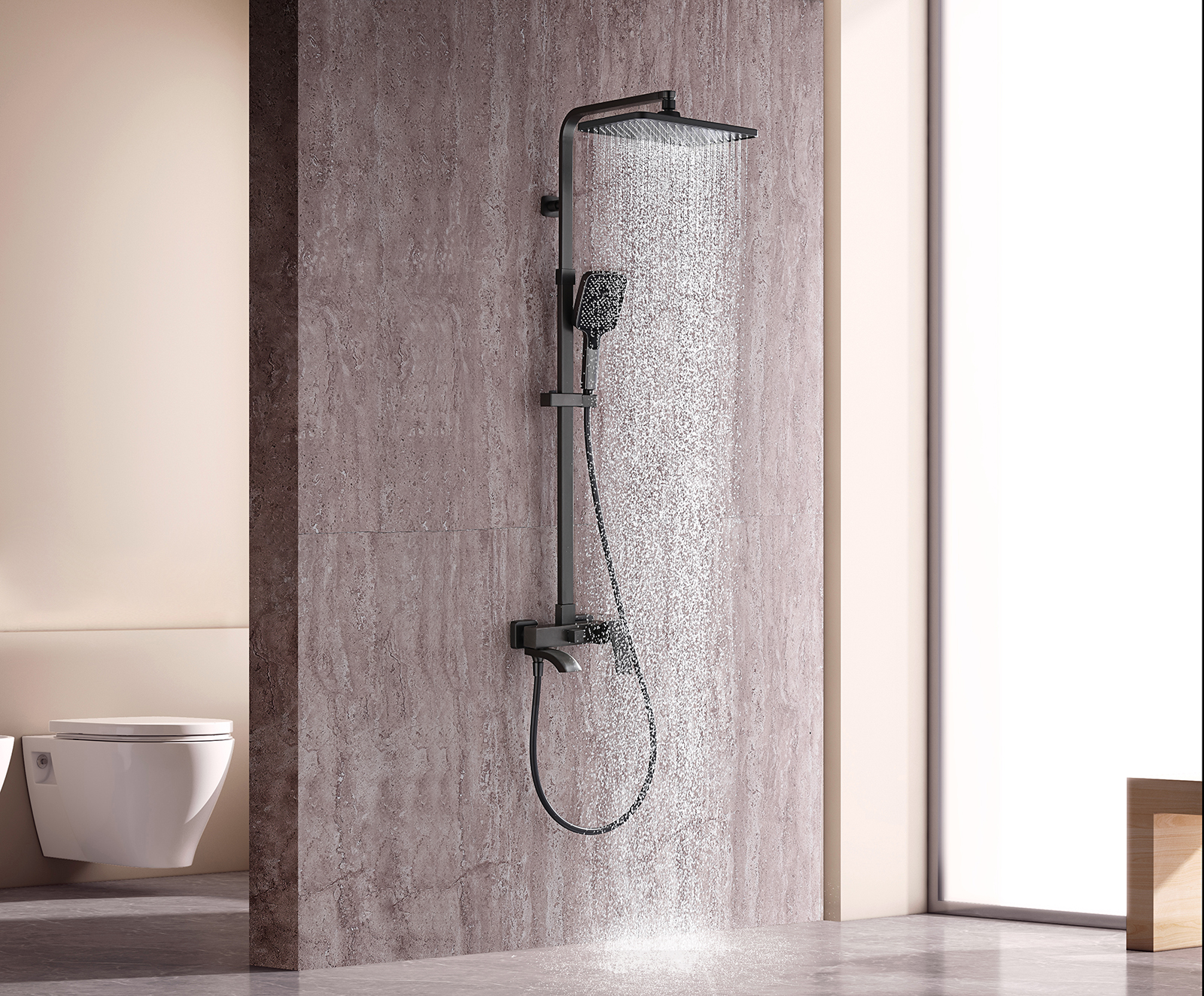 44161-Q Душевая система (ГРАФИТ) GANZER (5/1шт)