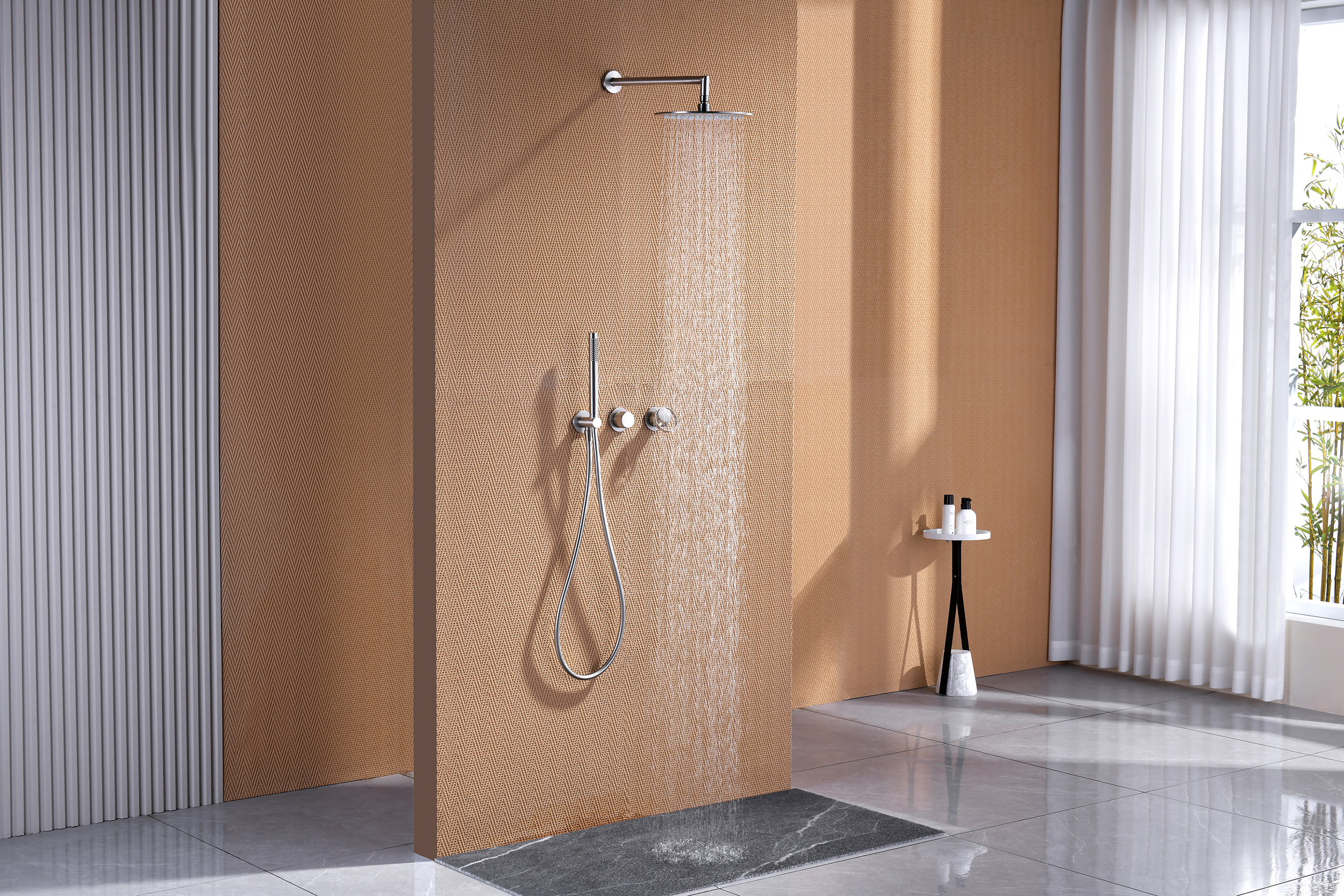 19164-G Встроенный смес для душа с 2-функ. (САТИН) GANZER  (6/1шт)