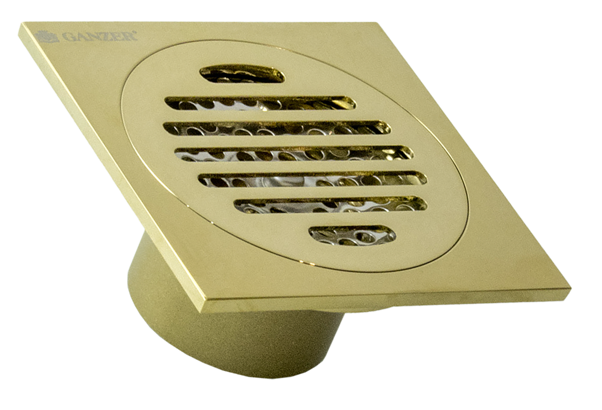 Трап прямой 10 х 10  (ЗОЛОТОЙ)  GANZER  (60/1шт)