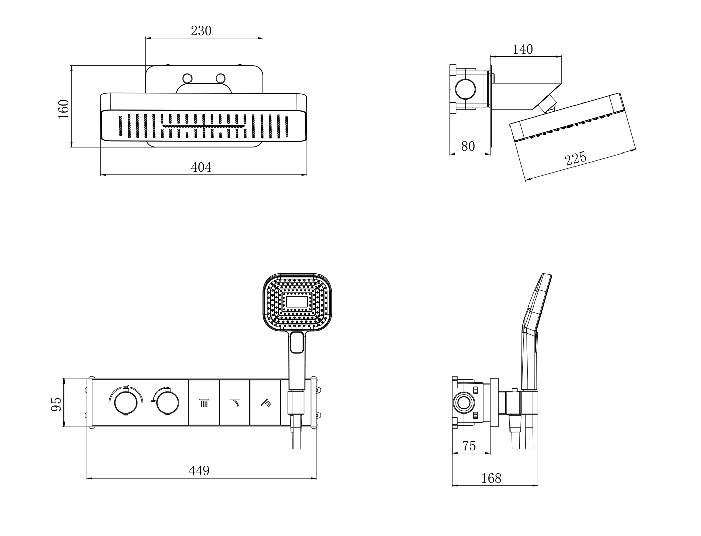 55164-Q Встроенный смес для душа с 2-функ. (ГРАФИТ) GANZER  (2/1шт)