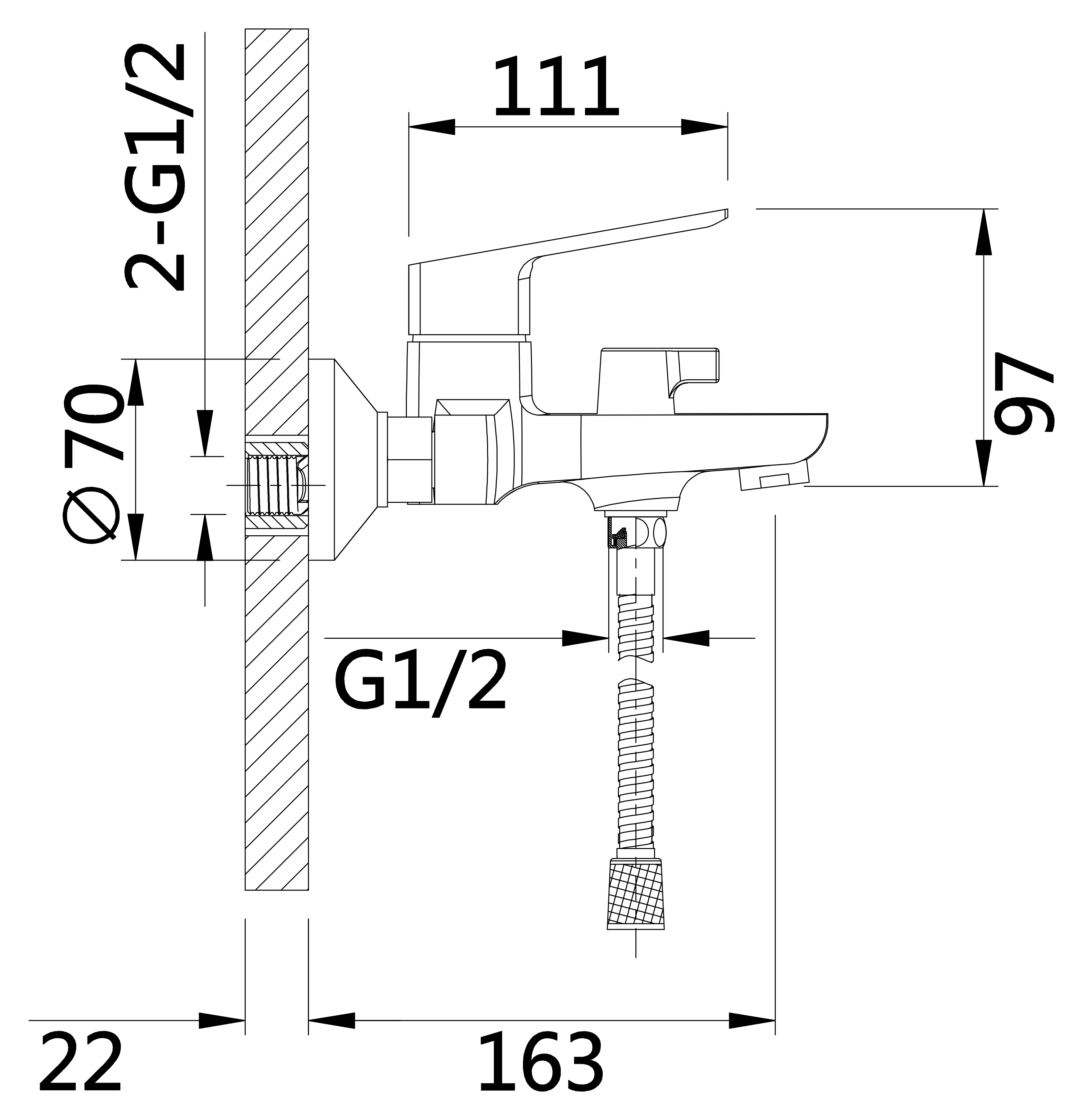 30035 Смеситель для ванны HANSEN  (10/1шт)