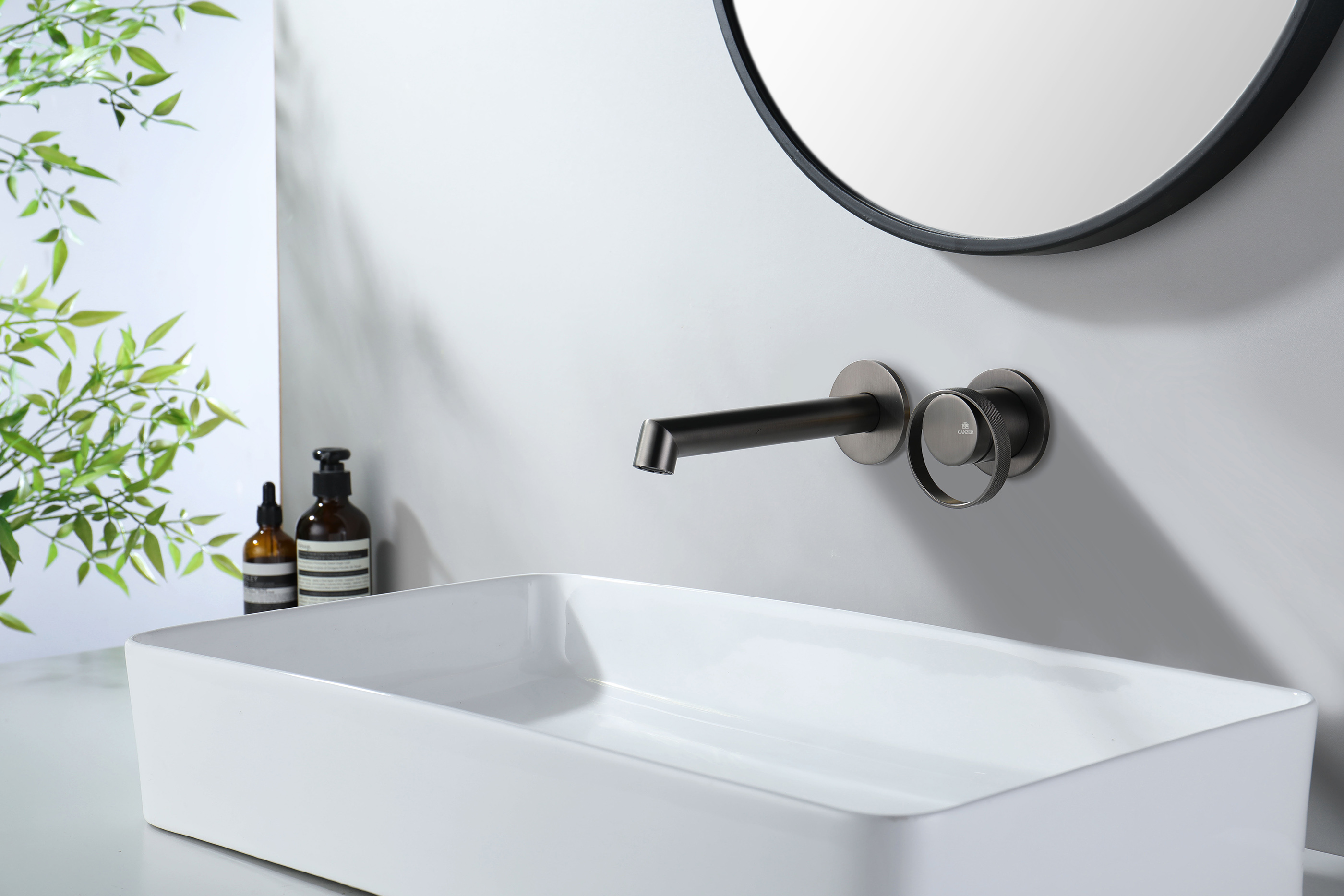 19144-Q Встроенный смес для рак. (ГРАФИТ) GANZER   (10/1шт)