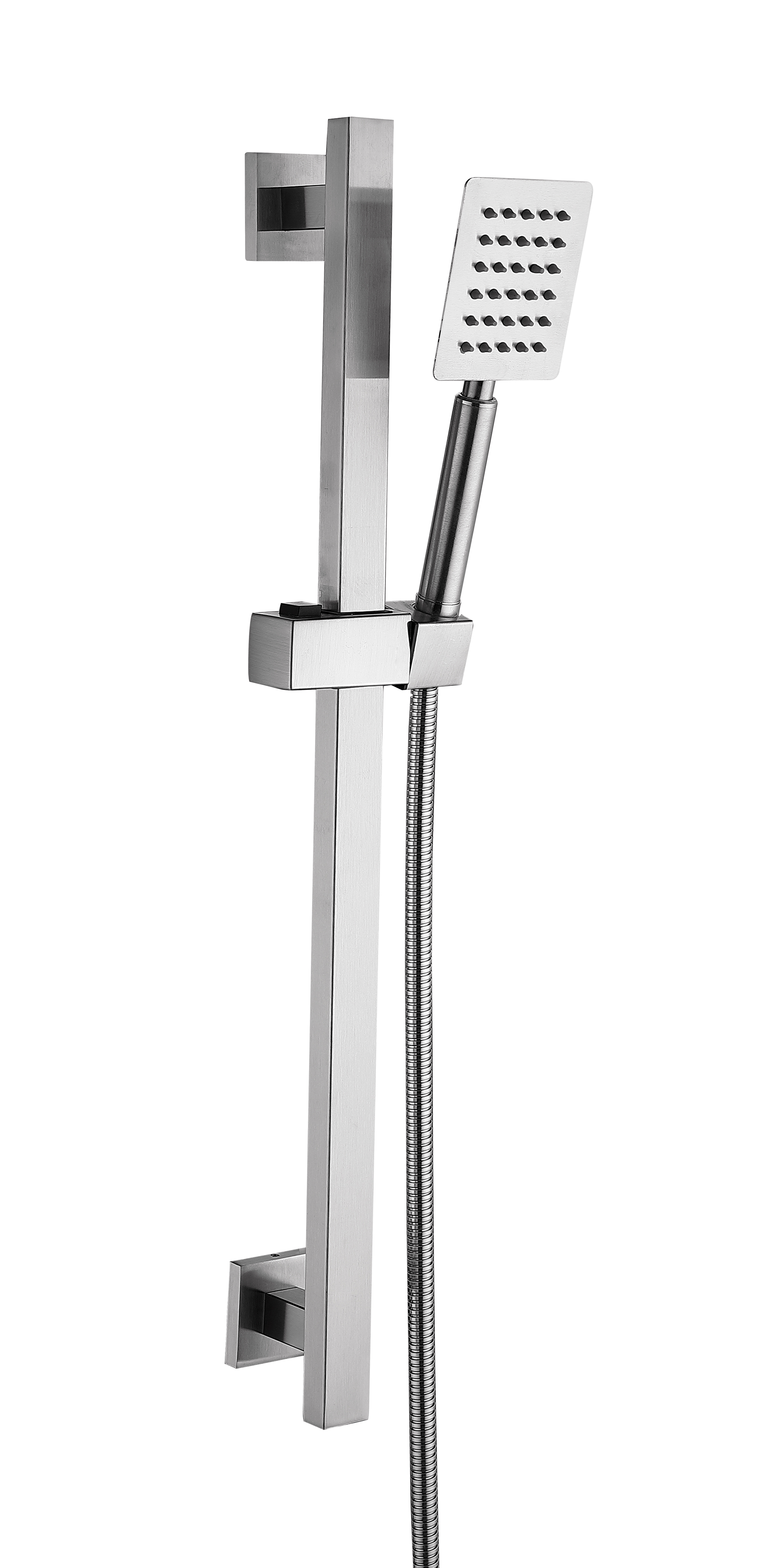 Стойка для душа КВ. НЕРЖ,САТИН. (шланг+лейка) ViEiR (10/1шт)