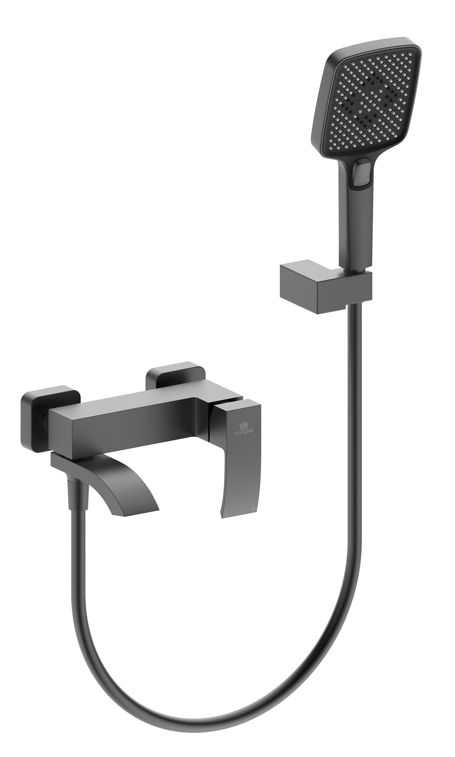 44131-Q Смеситель од. для ванны кор. (ГРАФИТ)  GANZER  (8/1шт)