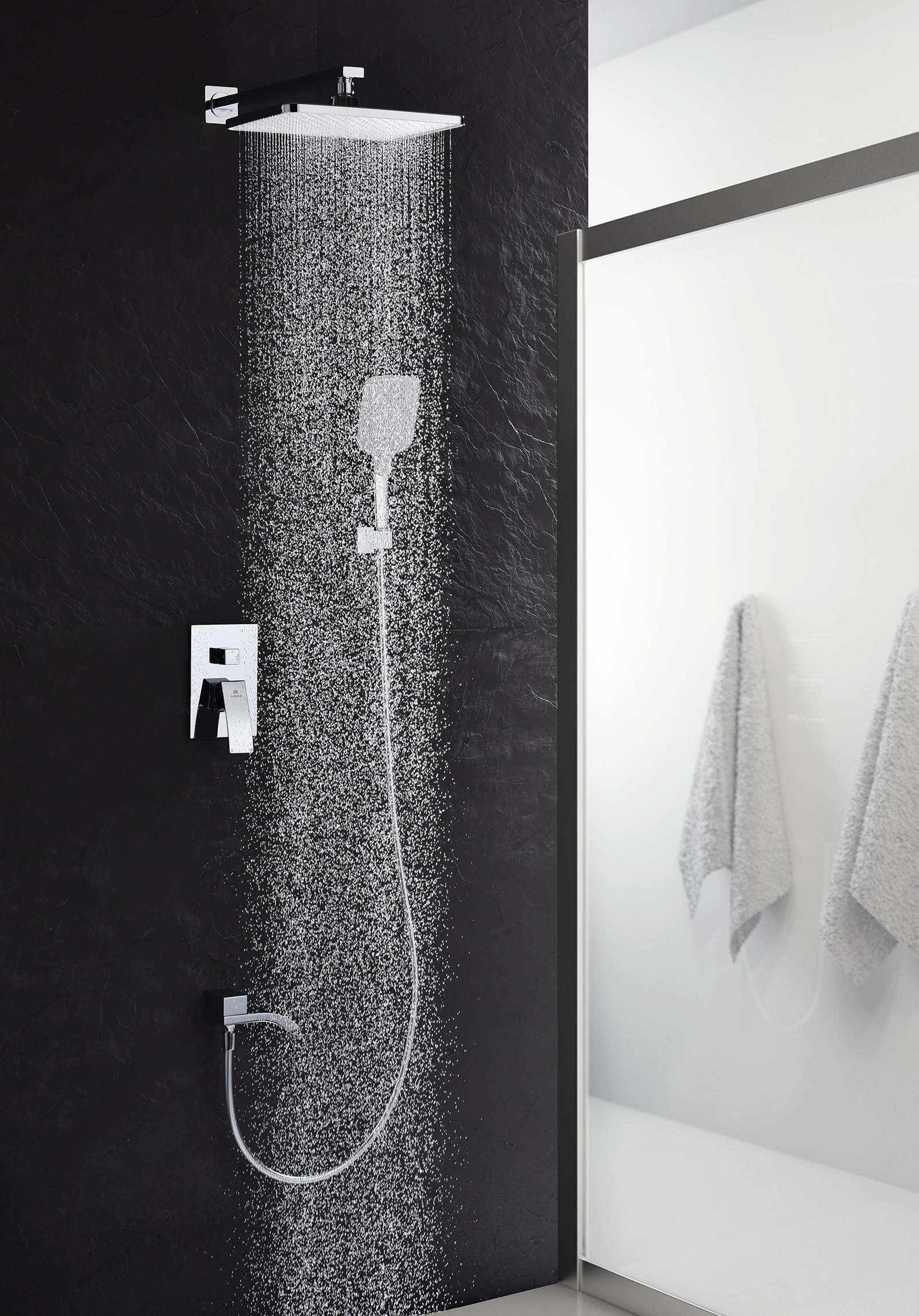 44165 Смеситель встраиваемый для душа с 3-функ. (ХРОМ) GANZER (6/1шт)