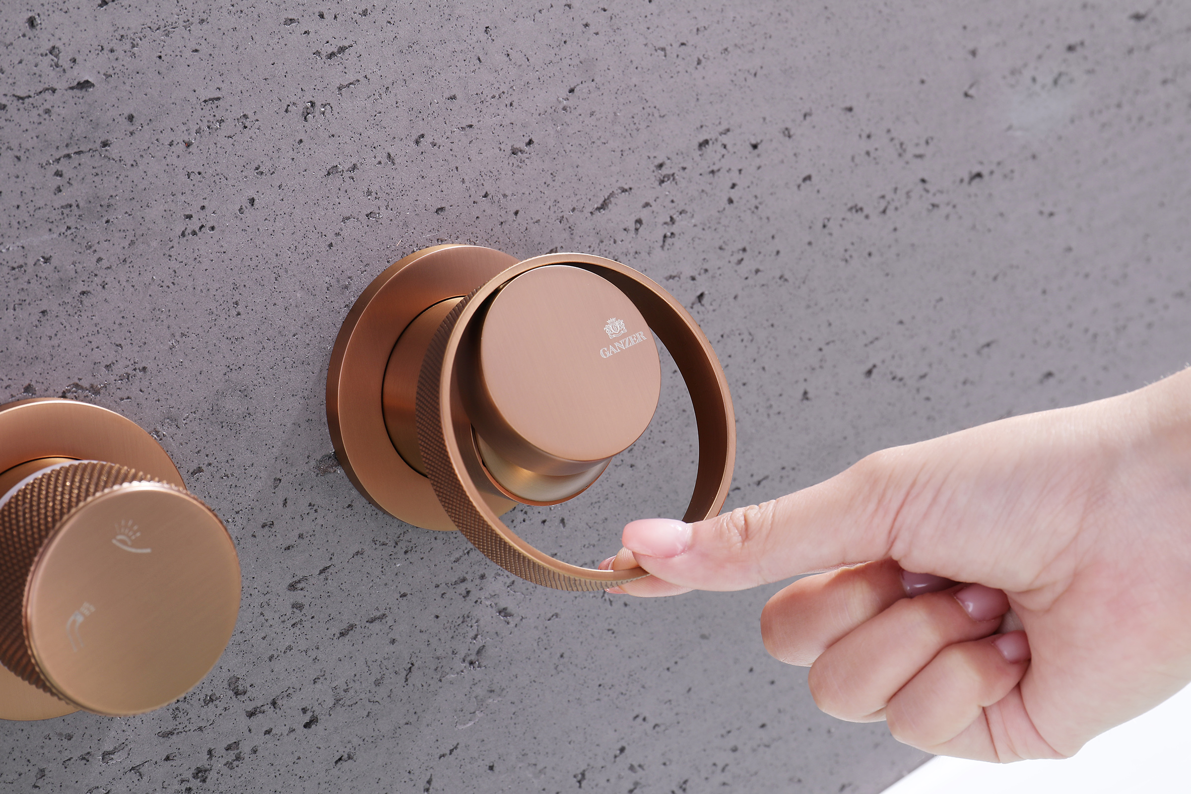 19134-R Встроенный смес. для ванны  (Роз. Золото) GANZER  (6/1шт)