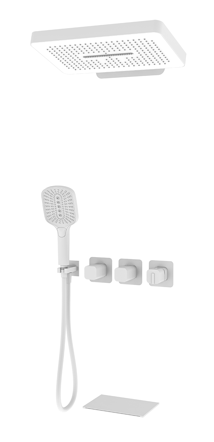 12168-F Встроенный смес для душа с 3-функ. (БЕЛЫЙ) GANZER  (2/1шт)