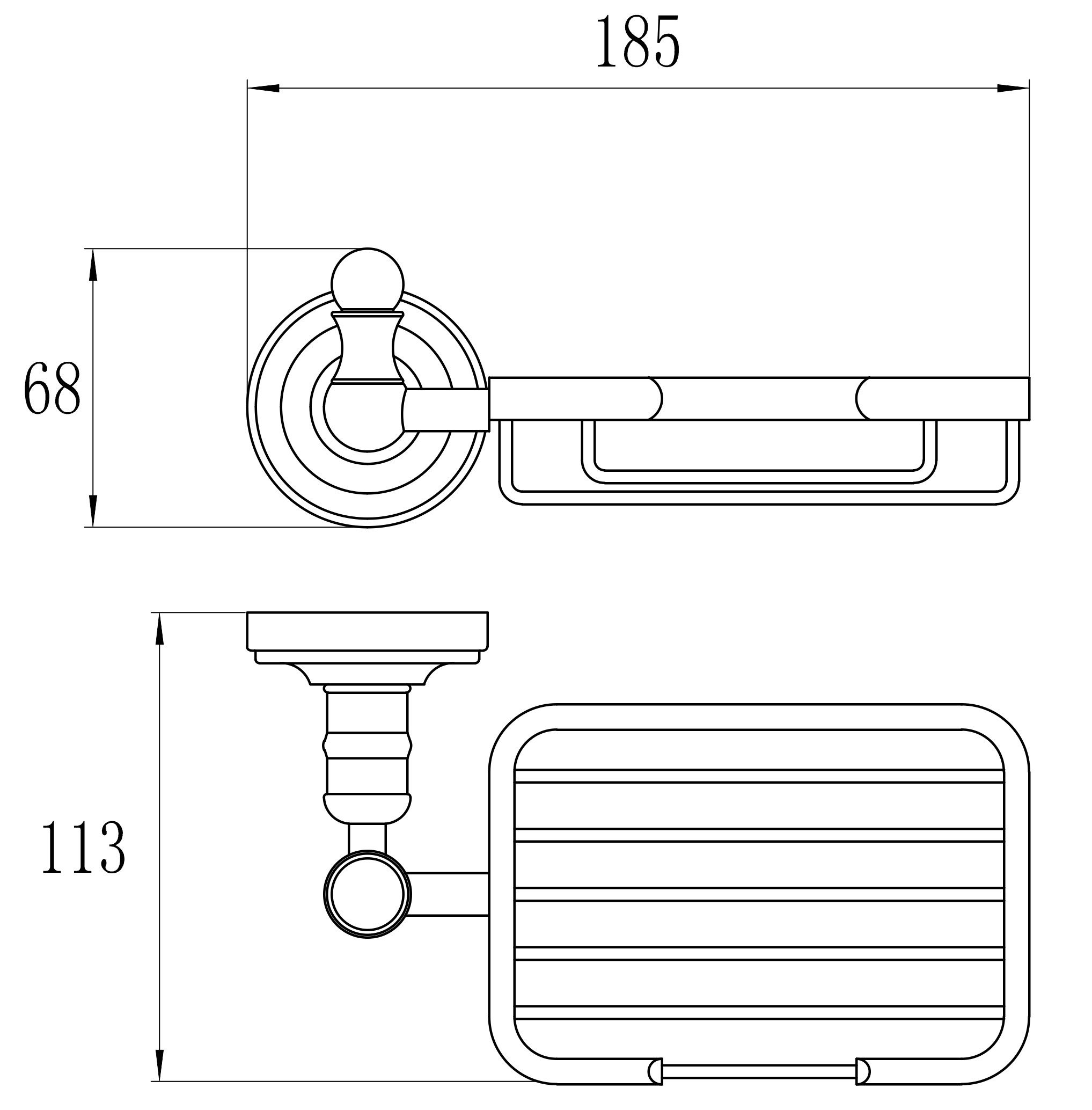 31022-E Мыльница настенная решётка (ЗОЛОТО) GANZER (20/1шт)