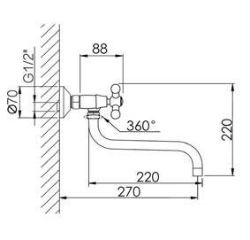 46050 См-ль наст. 2х руч для кухни HANSEN (10/1шт)