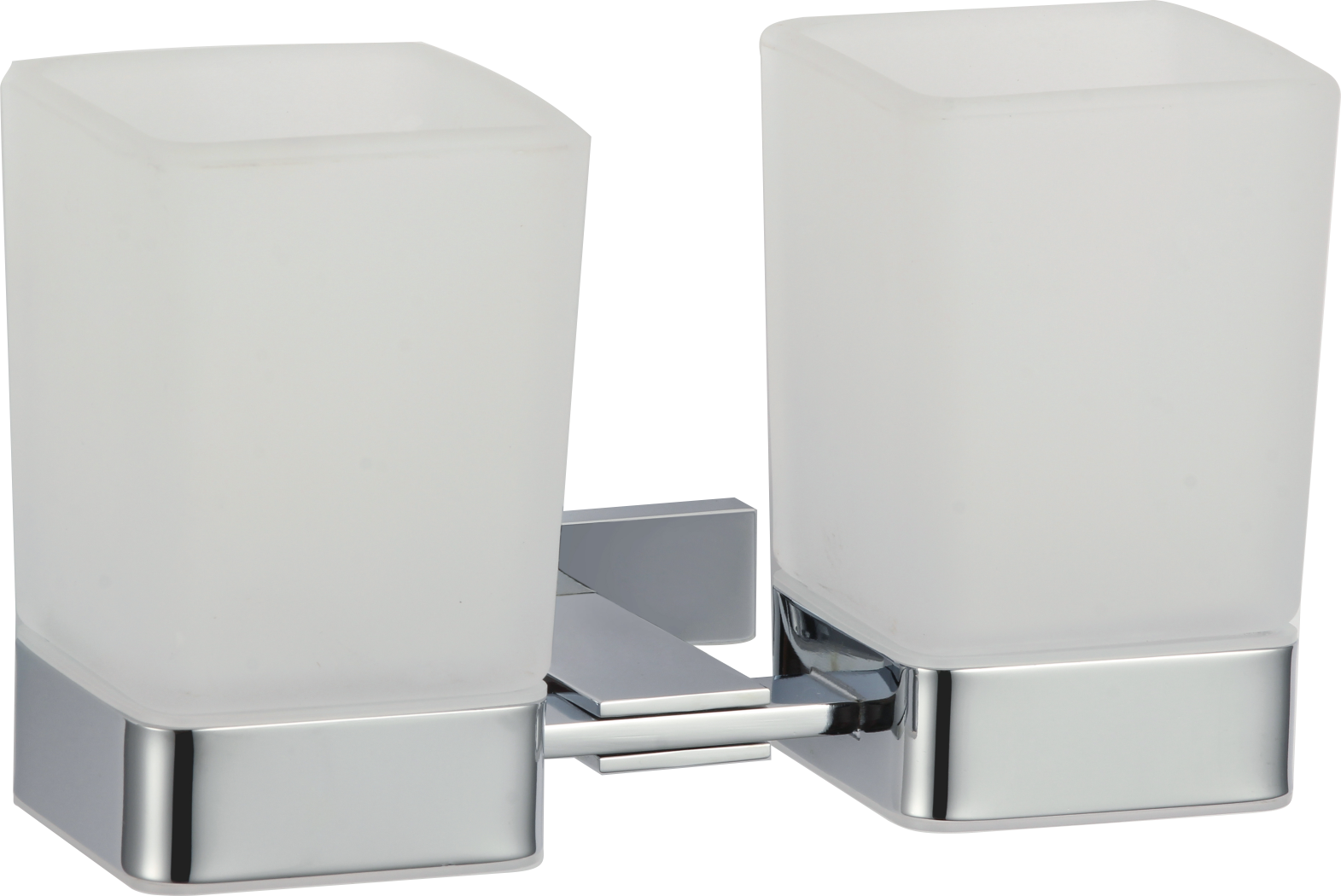 88080 Стакан двойной стекло "настенный" (ХРОМ) GANZER (20/1шт)