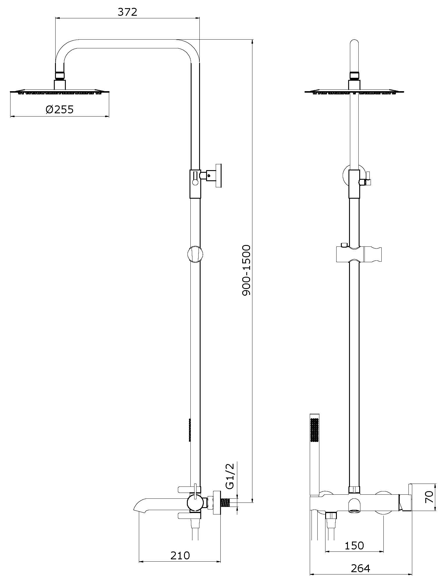 03162-Q Душевая система (ГРАФИТ) GANZER (4/1шт)