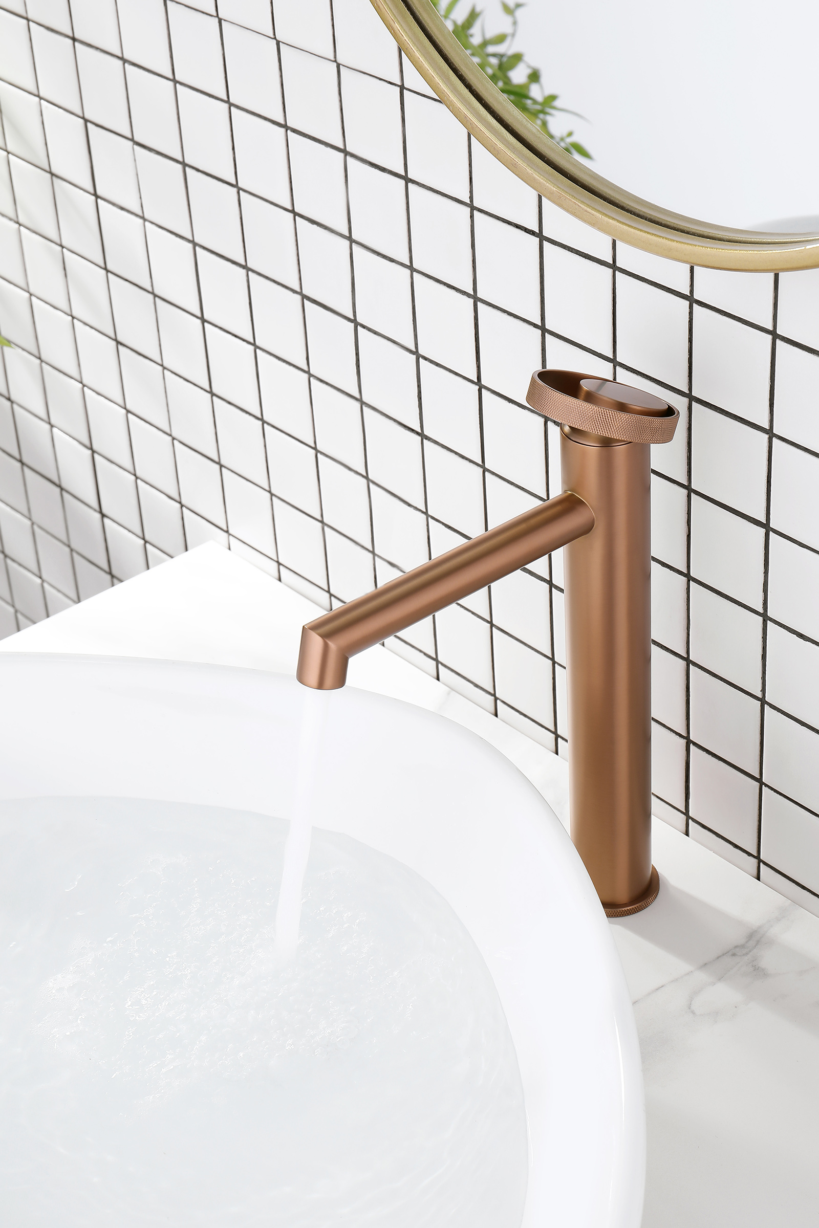 19112-R Смеситель од. для раковины-чаши (Роз. Золото) GANZER (10/1шт)