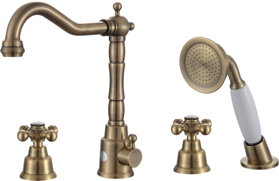 09133-D Смеситель на борт ванны (4-отв) "GANZER"  (6/1шт)