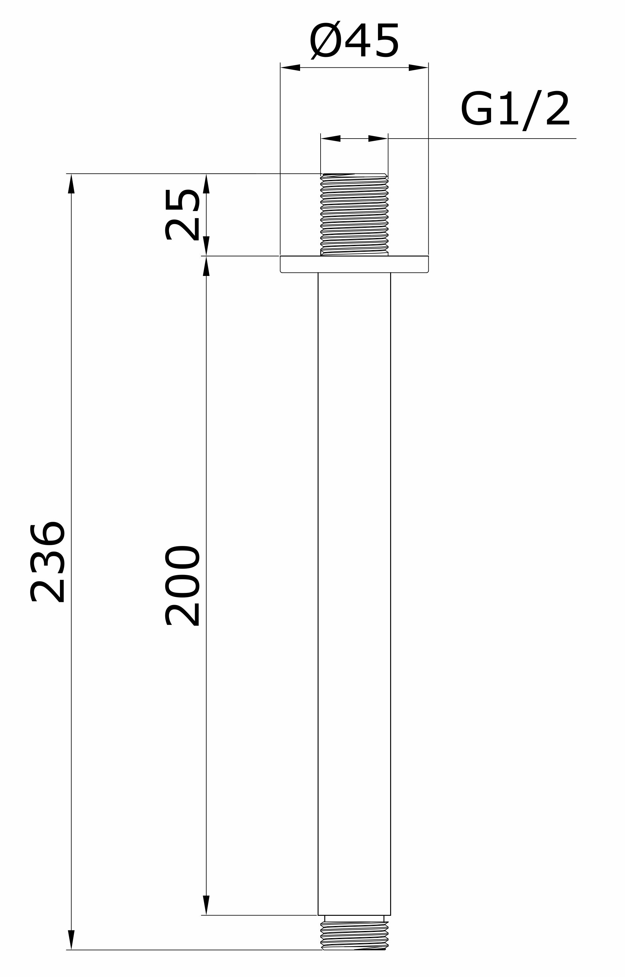 Кронштейн для верх. душа с потолка (Мат. Золото) КРУГЛЫЙ  GANZER