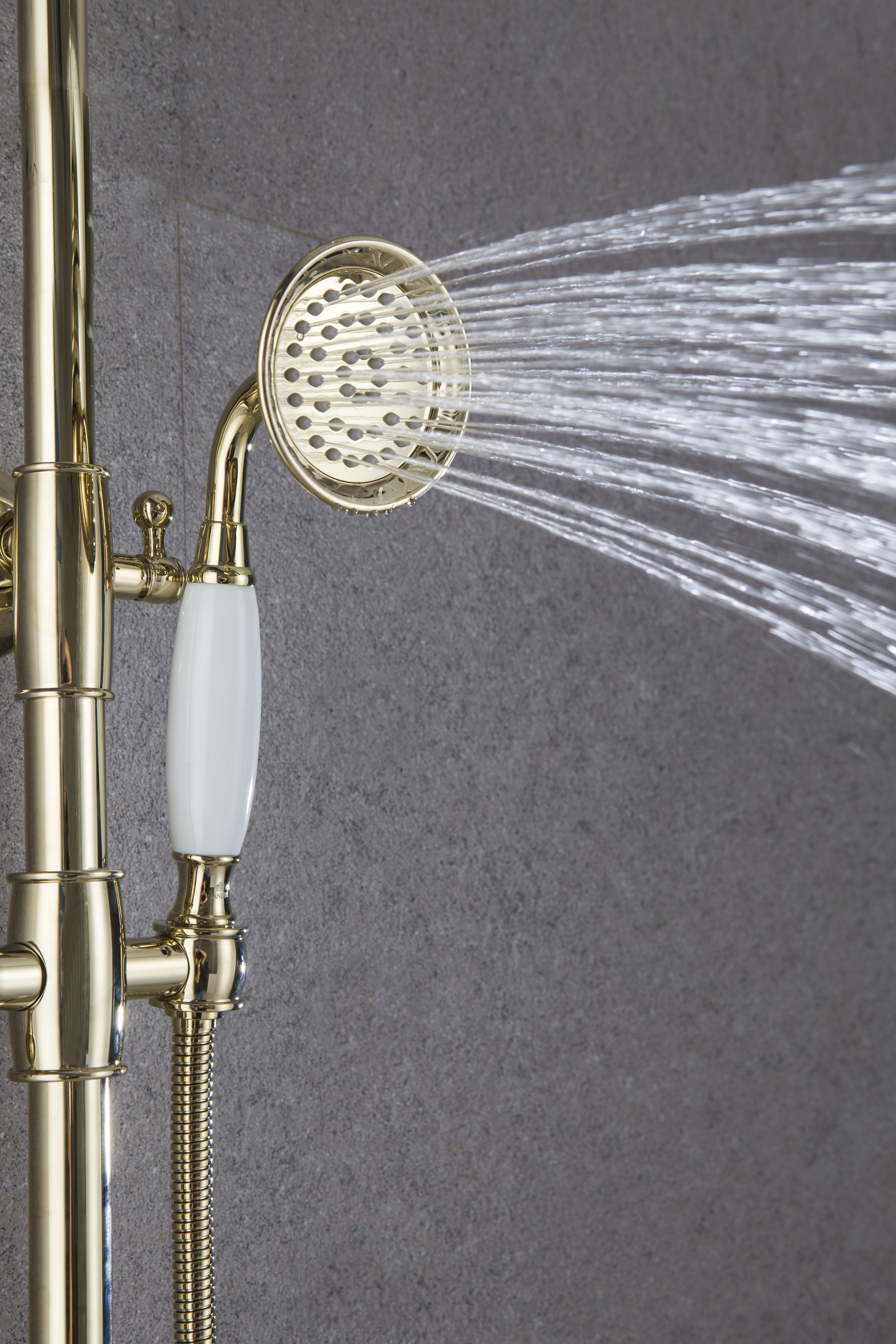 15061-E Двухвент душевой релинг ЗОЛОТО  GANZER  (4/1шт)