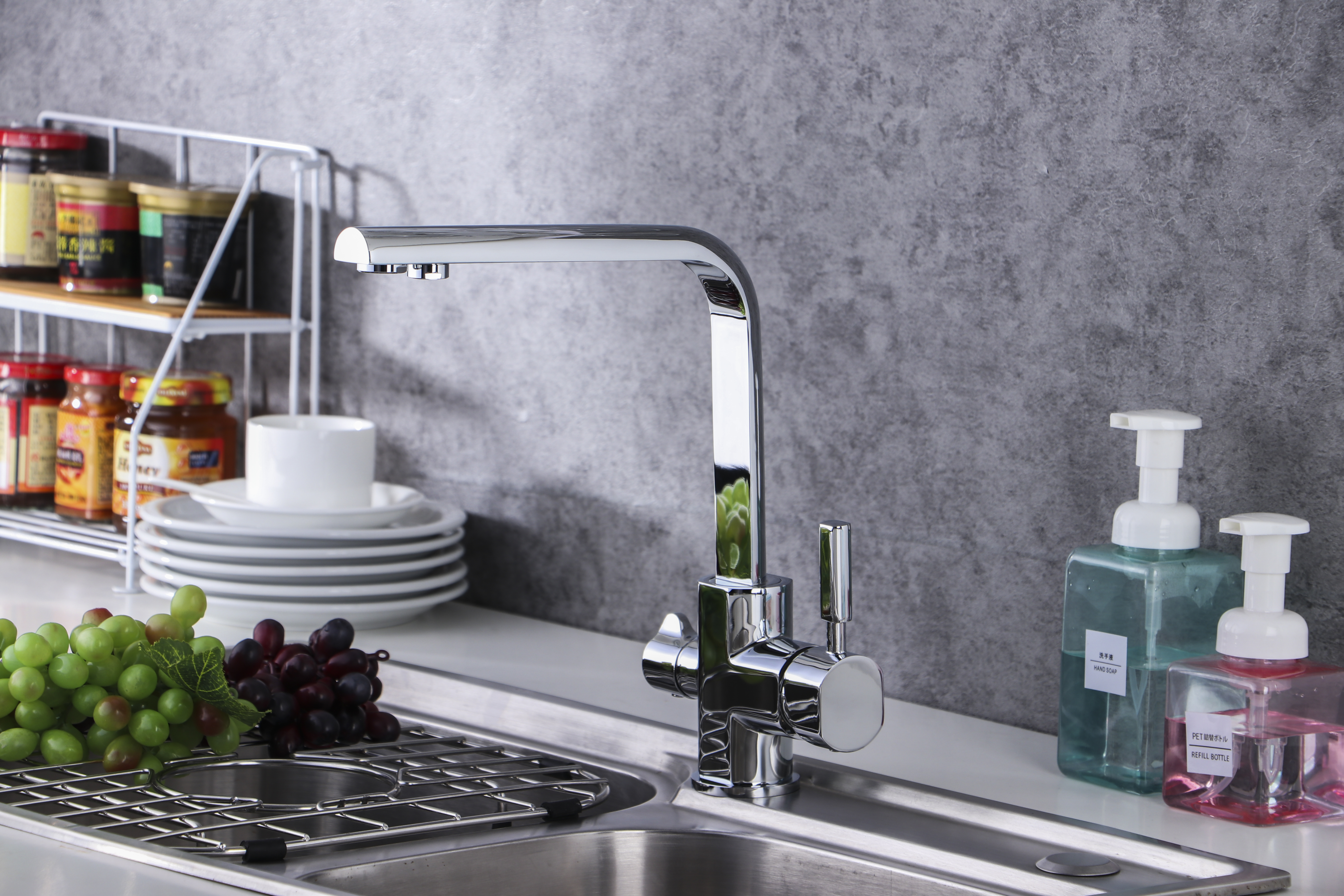 16034 Смеситель для кухни на две воды "GANZER"  (10/1шт)  Л/К