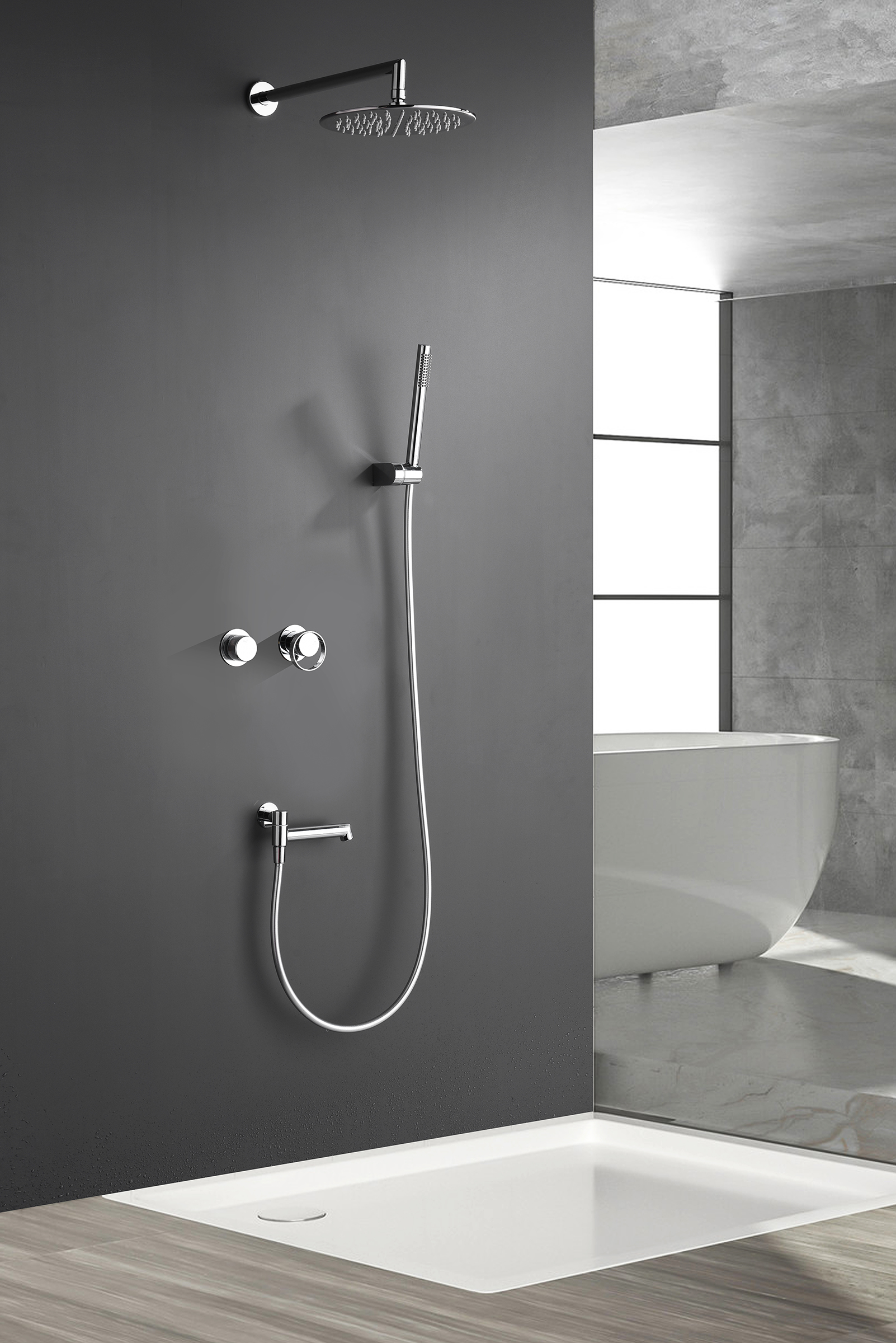 19165 Смеситель встраиваемый для душа с 3-функ. (ХРОМ) GANZER (6/1шт)