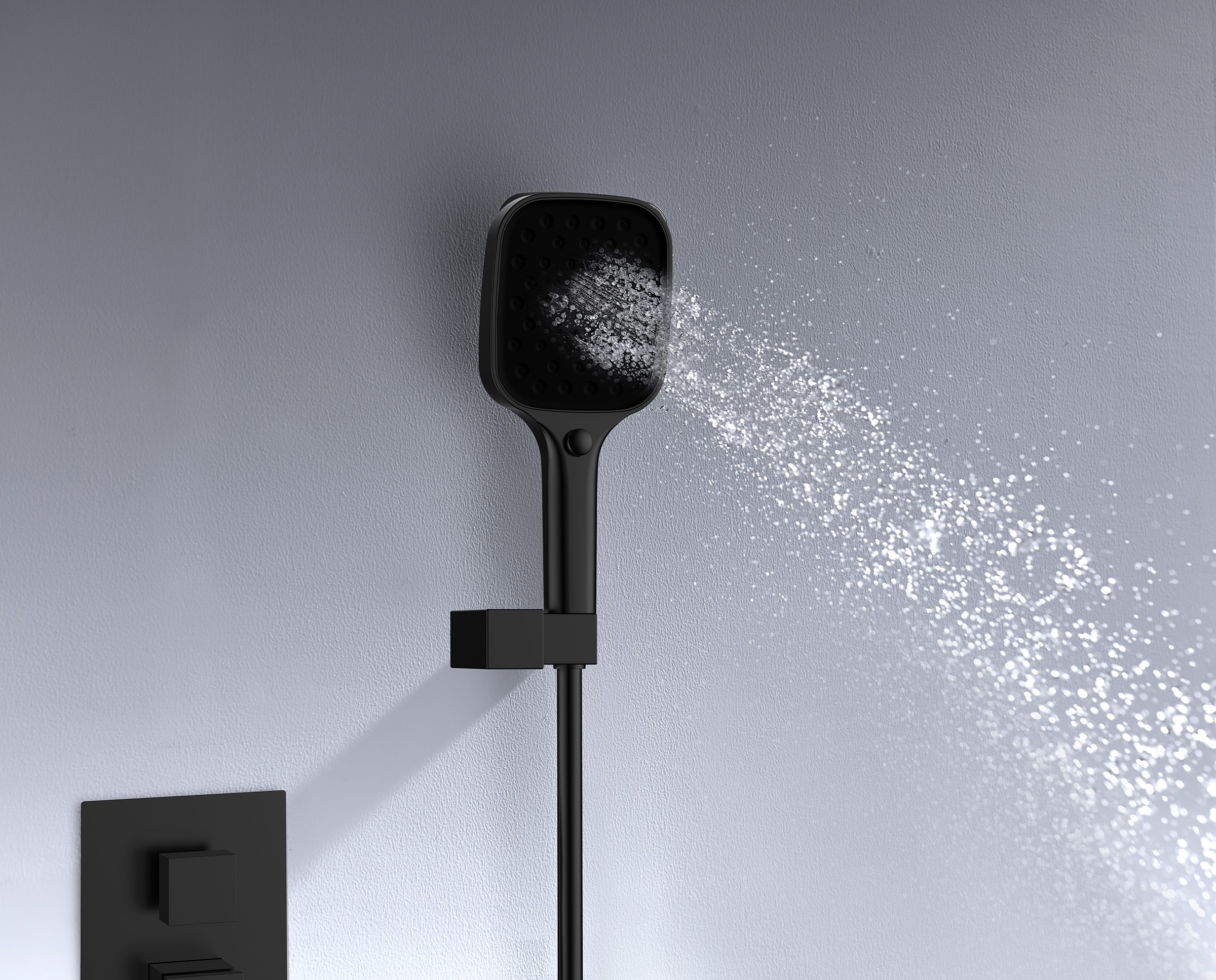 05165-C Смеситель встраиваемый для душа с 3-функ. (ЧЕРНЫЙ) GANZER (6/1шт)