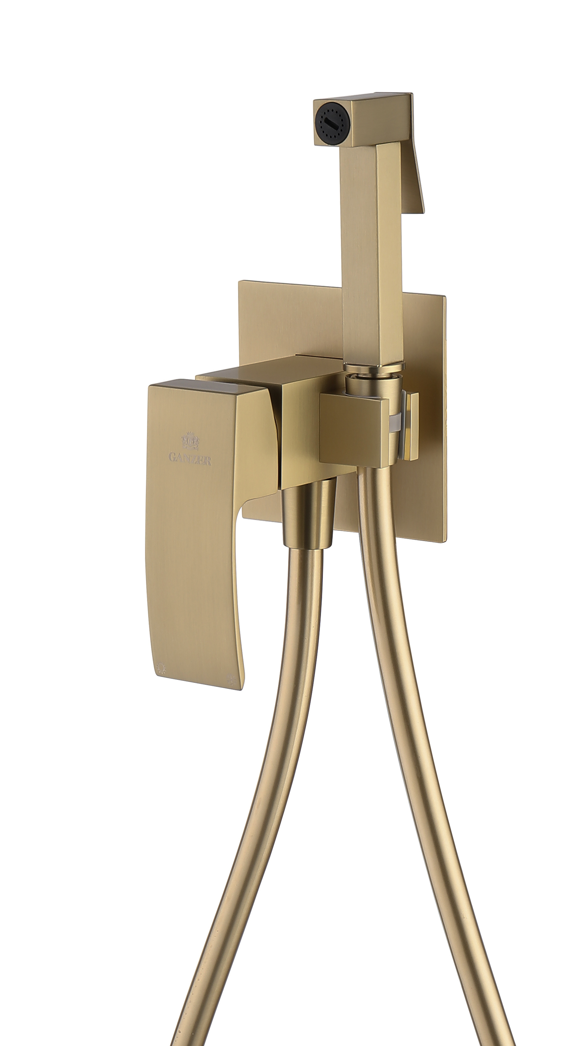 44157-S Смеситель встраиваемый с ГИГ. душем (Мат. Золото) GANZER (10/1шт)